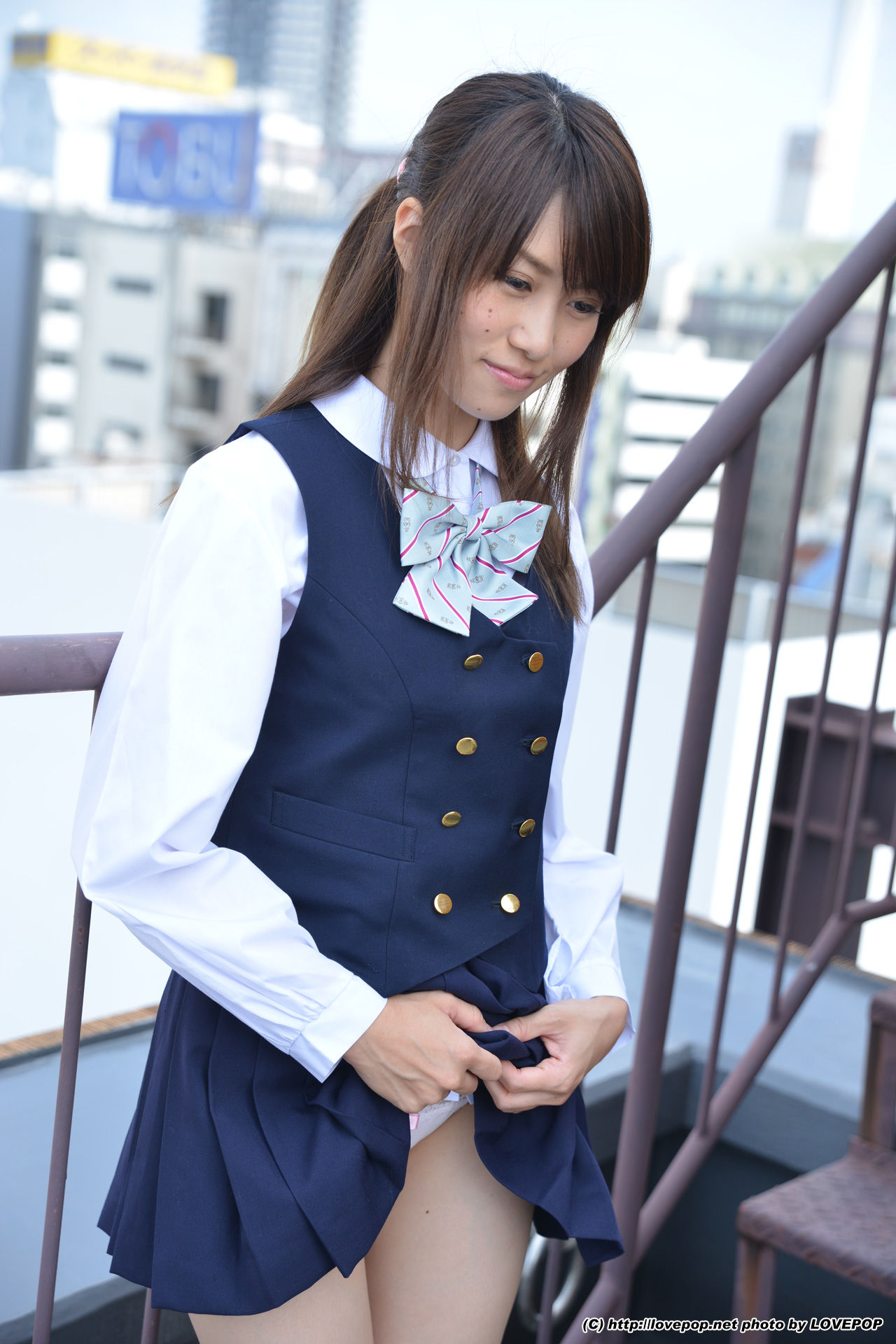 Yamaguchi Ayaka 山口彩加 Stairway Voyeur T-back! ! Uniform vest - PPV-图21