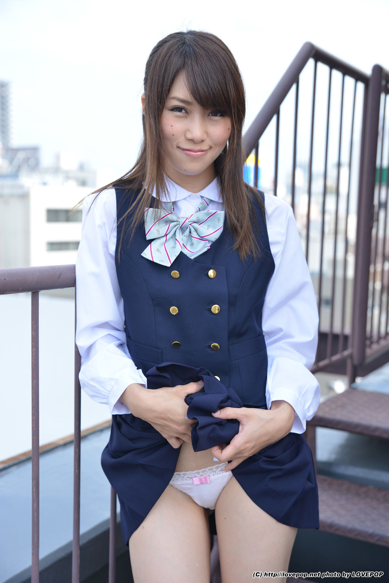 Yamaguchi Ayaka 山口彩加 Stairway Voyeur T-back! ! Uniform vest - PPV-图38
