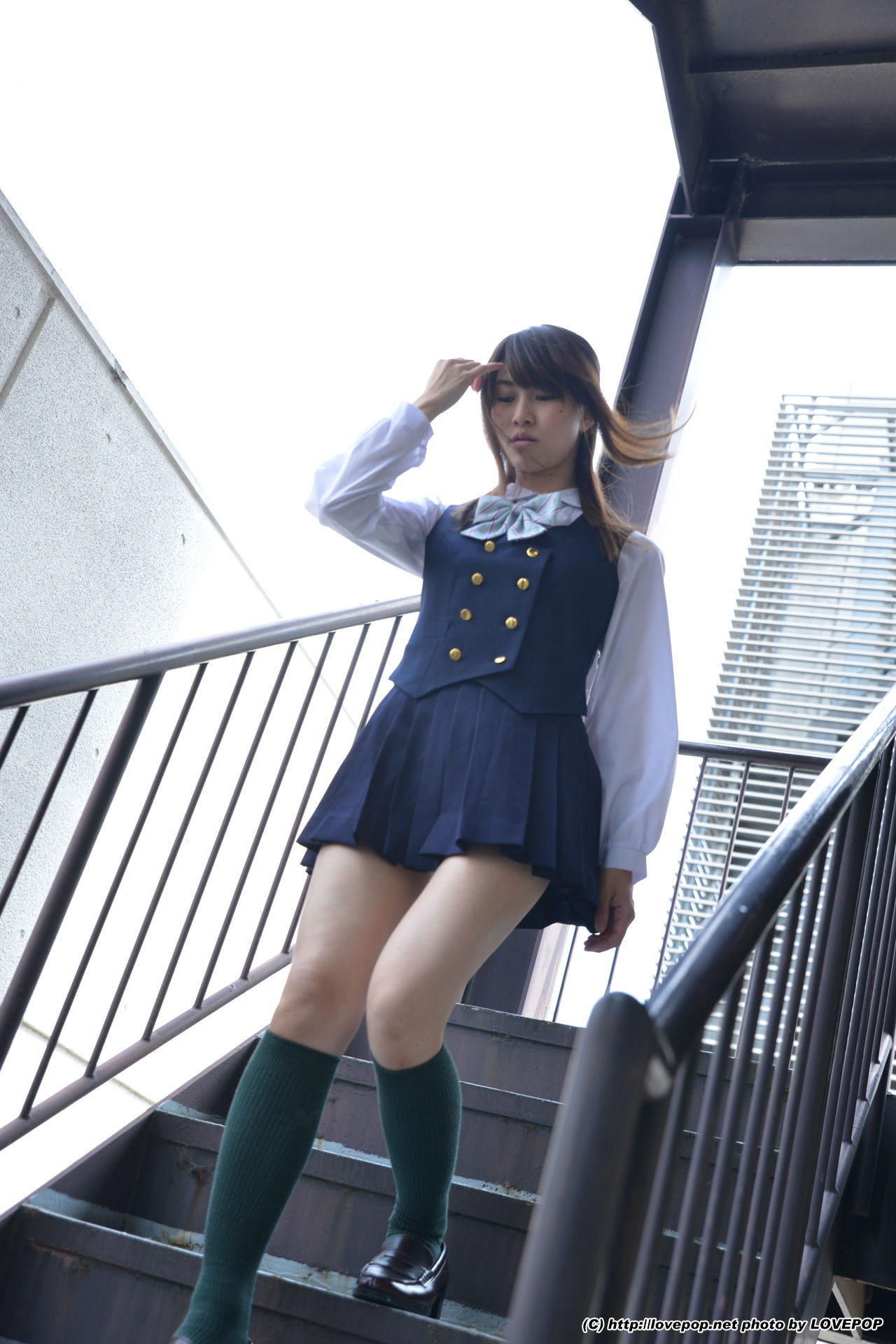 Yamaguchi Ayaka 山口彩加 Stairway Voyeur T-back! ! Uniform vest - PPV-图3