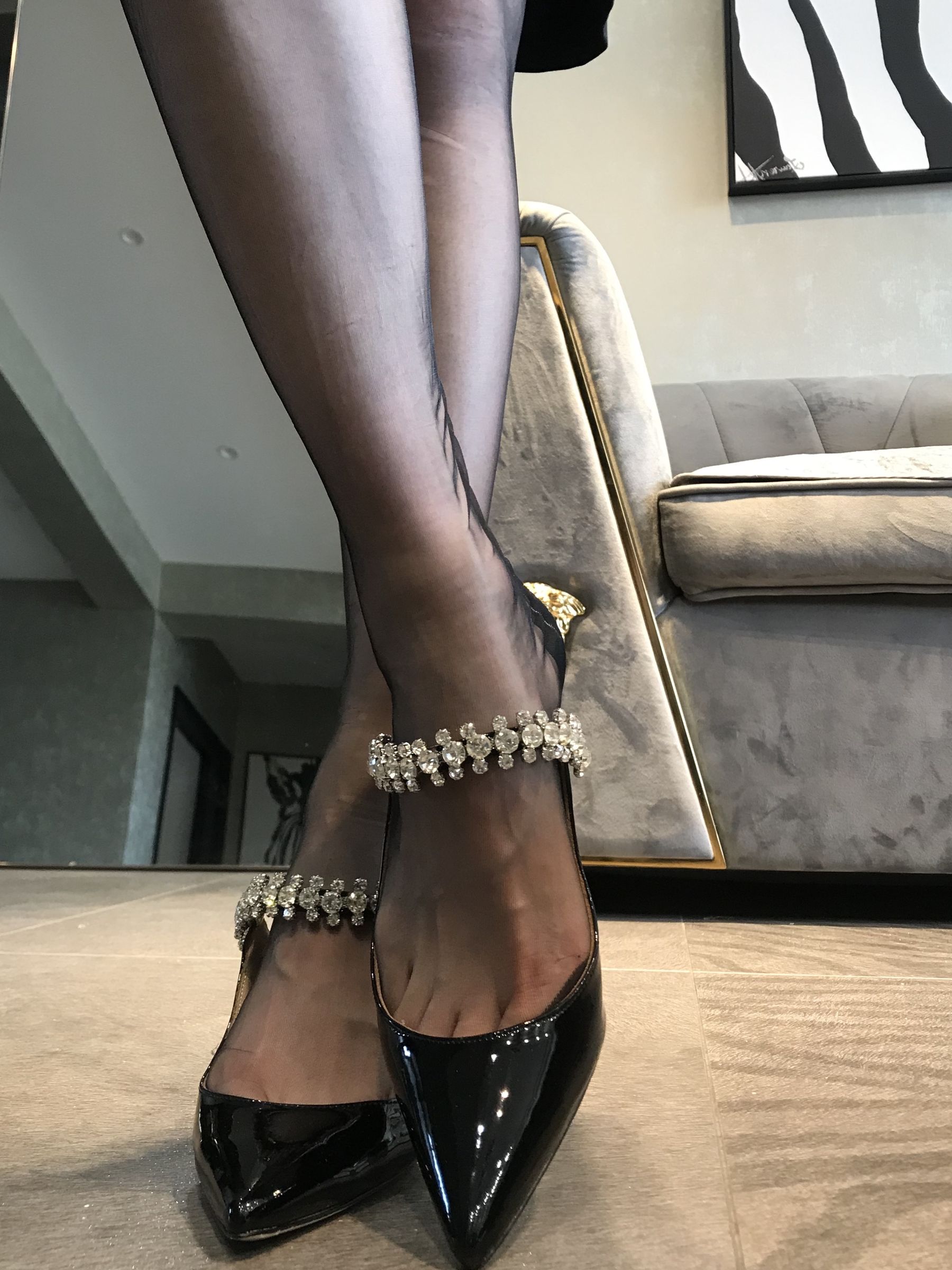 丝足博主麋鹿_Monroe 2020.07.12 黑色吊袜-图24