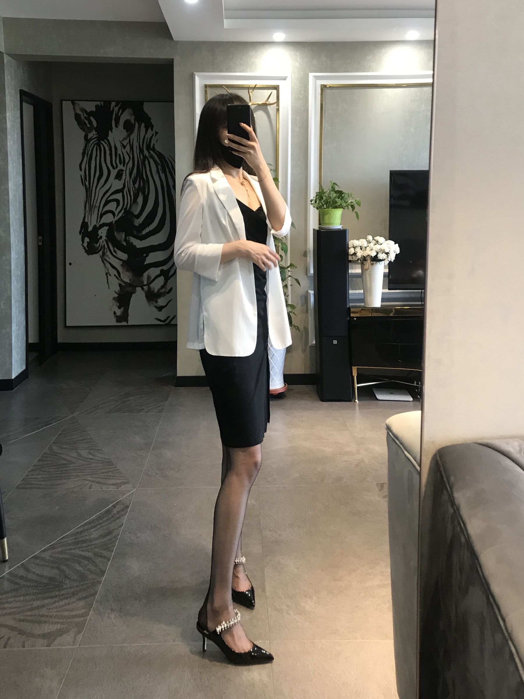 丝足博主麋鹿_Monroe 2020.07.12 黑色吊袜-图2