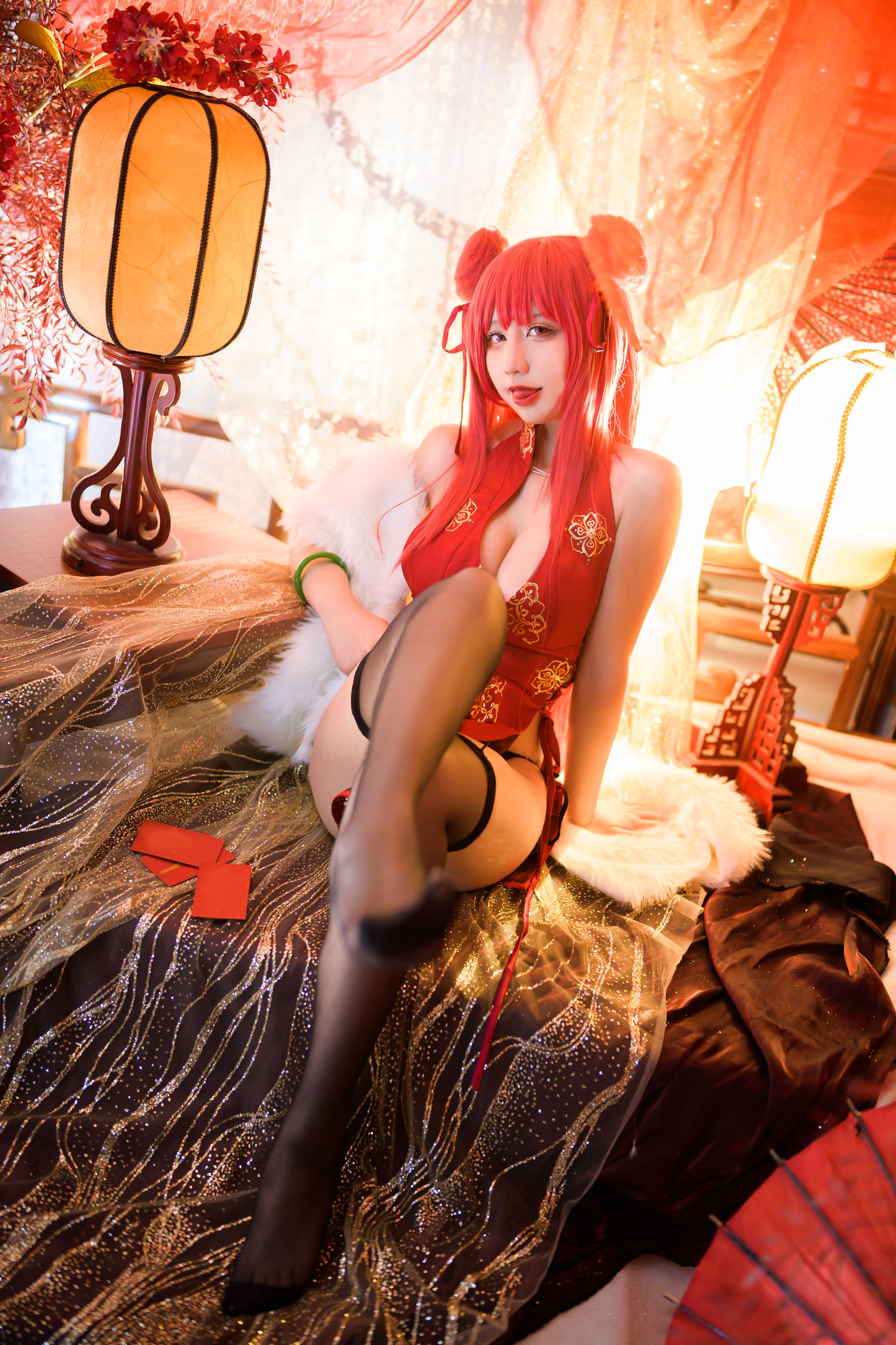 动漫博主九曲Jean - 碧蓝航线 加利索新春旗袍-图1