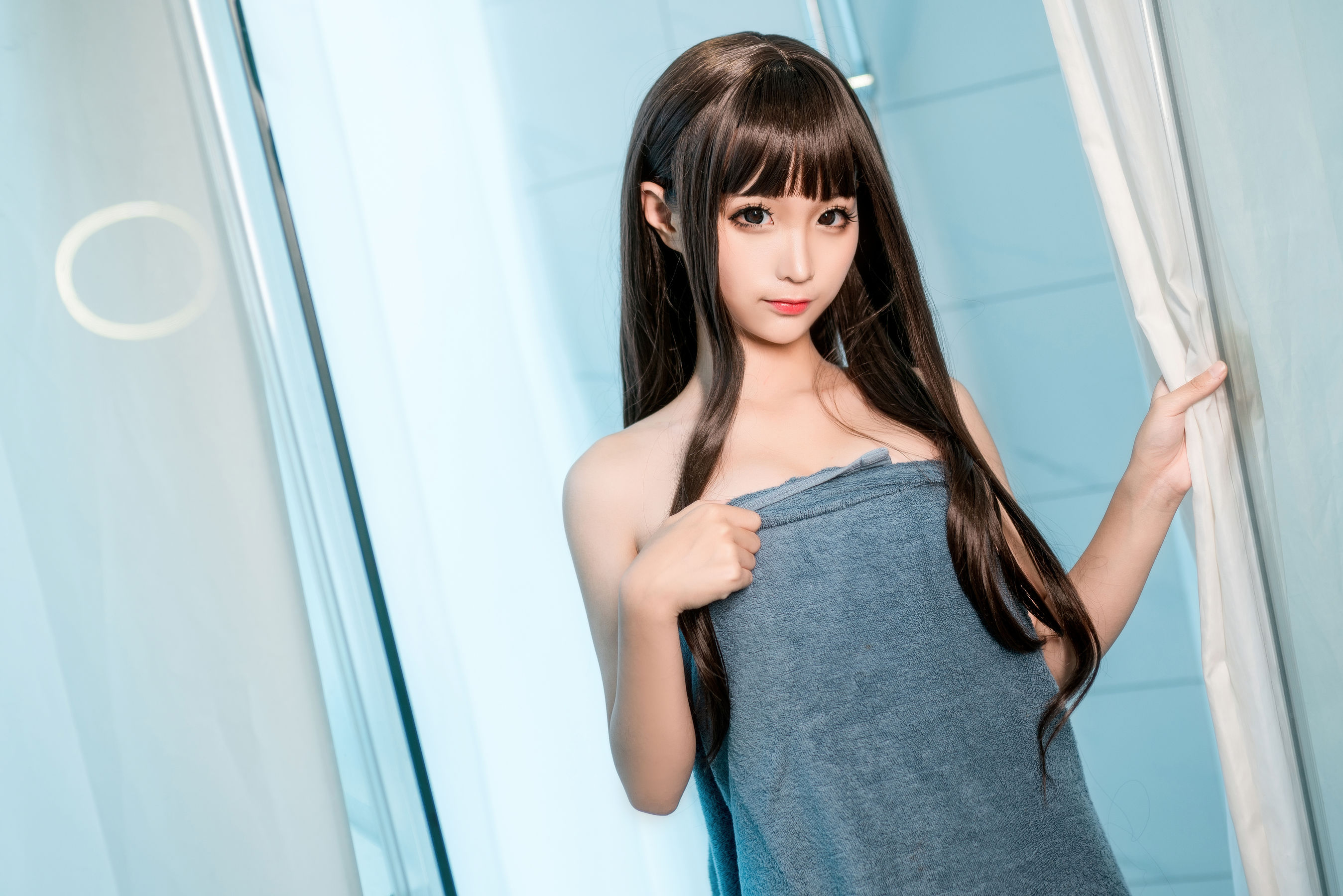 动漫博主蠢沫沫 - 灰浴巾-图1