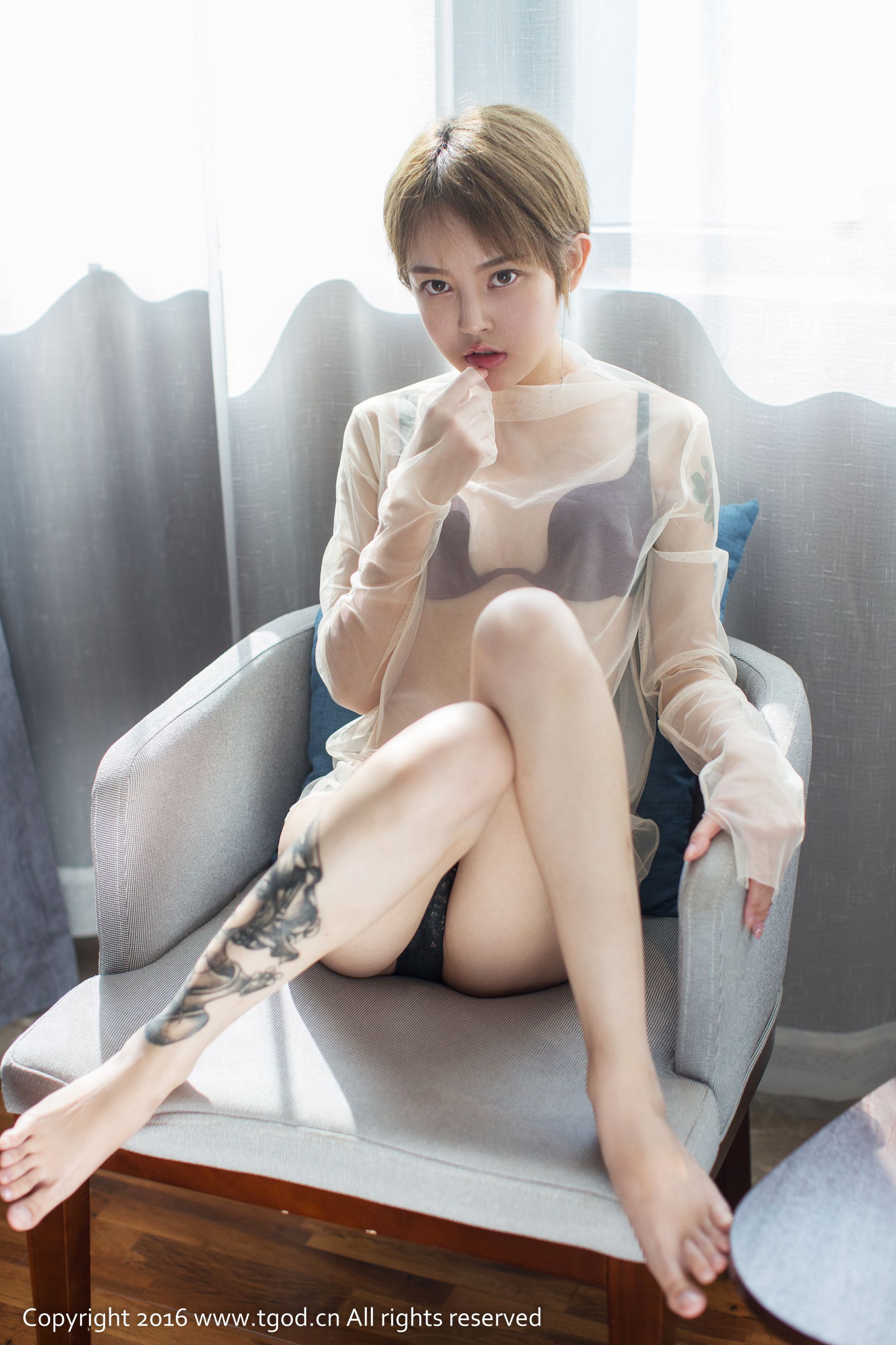 lynne黎茉《透视装短发妹子》-图4