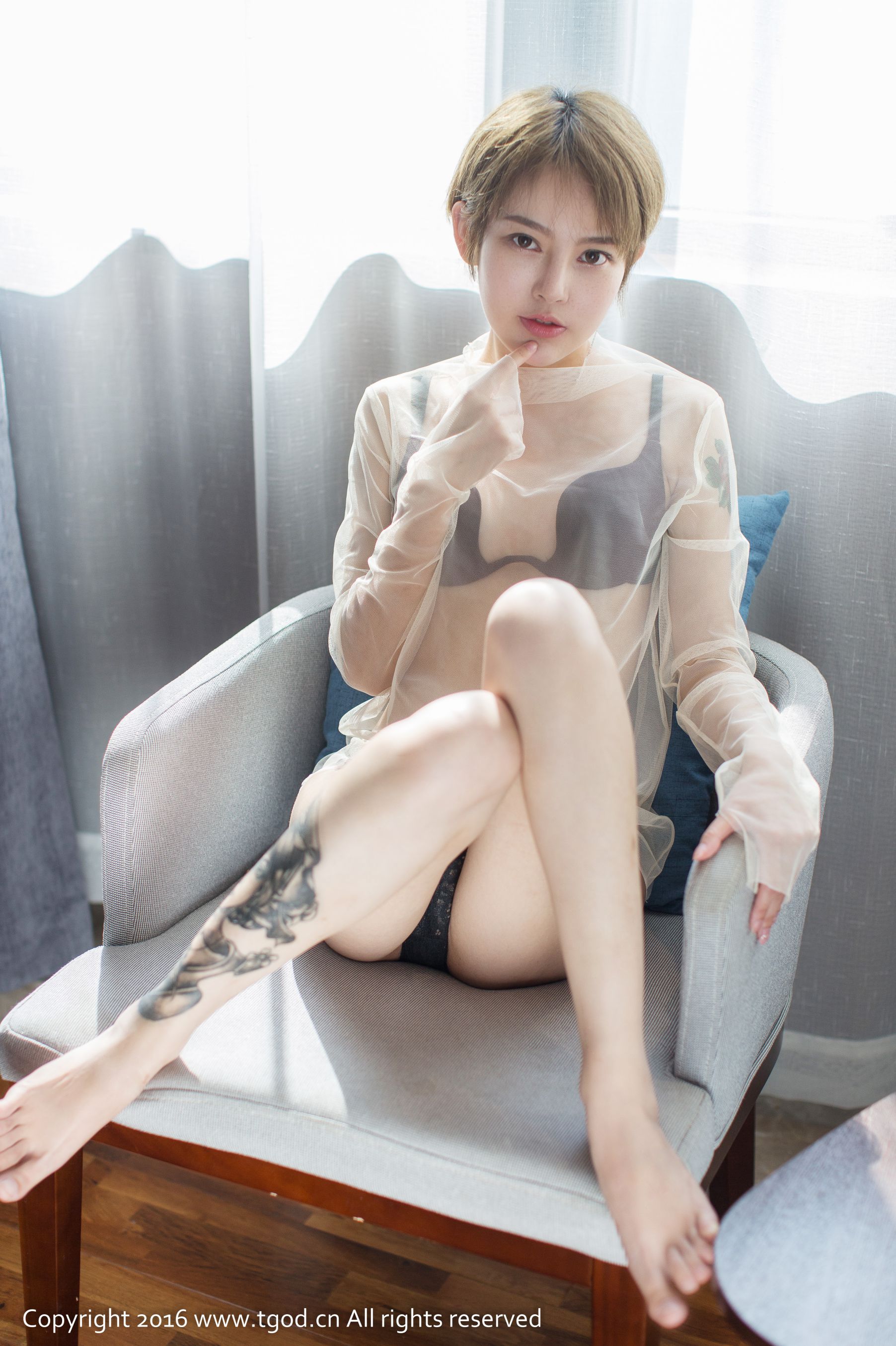 lynne黎茉《透视装短发妹子》-图5