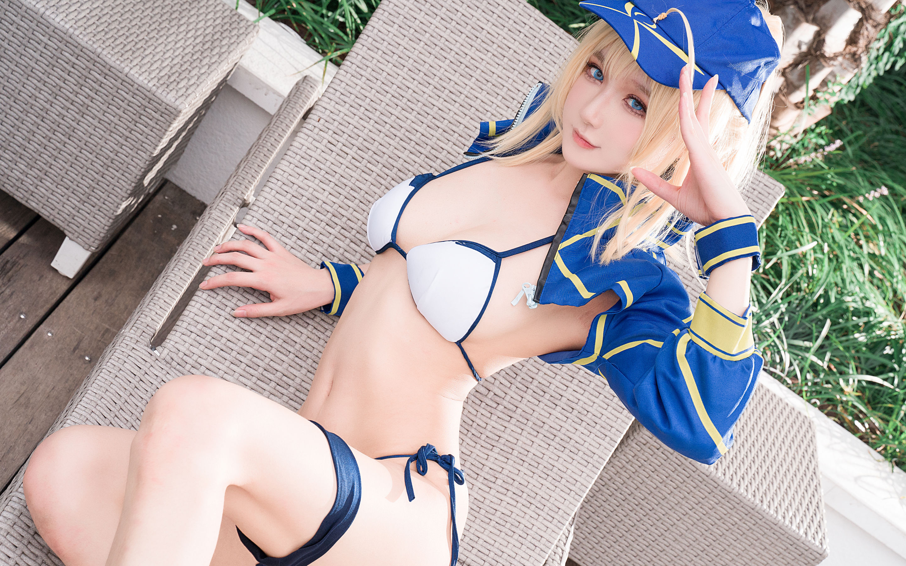 动漫博主阿包也是兔娘 - 冲田总司泳装-图0