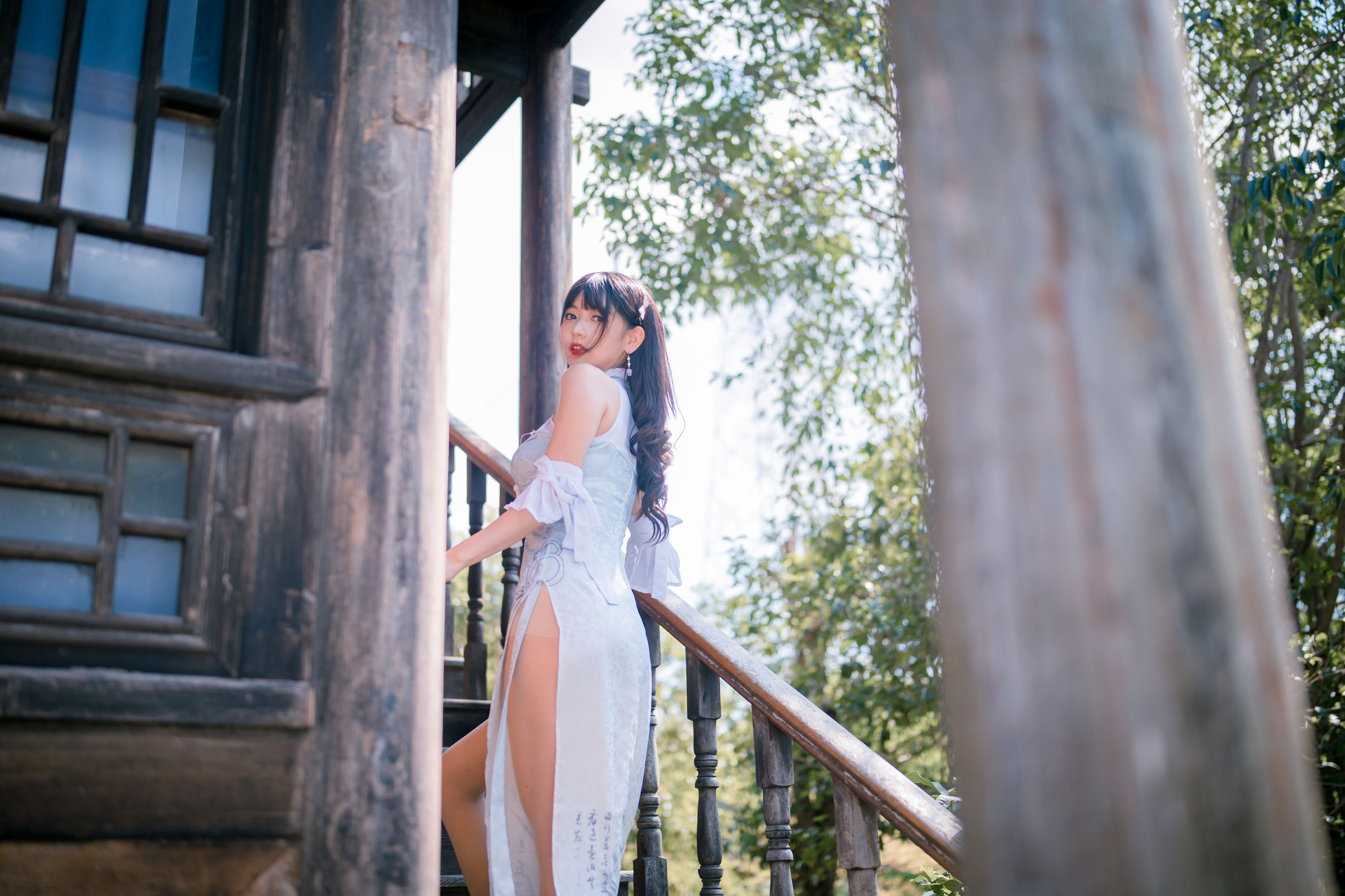 可爱妹子陆卿卿kyokyo - 蓝色旗袍-图17