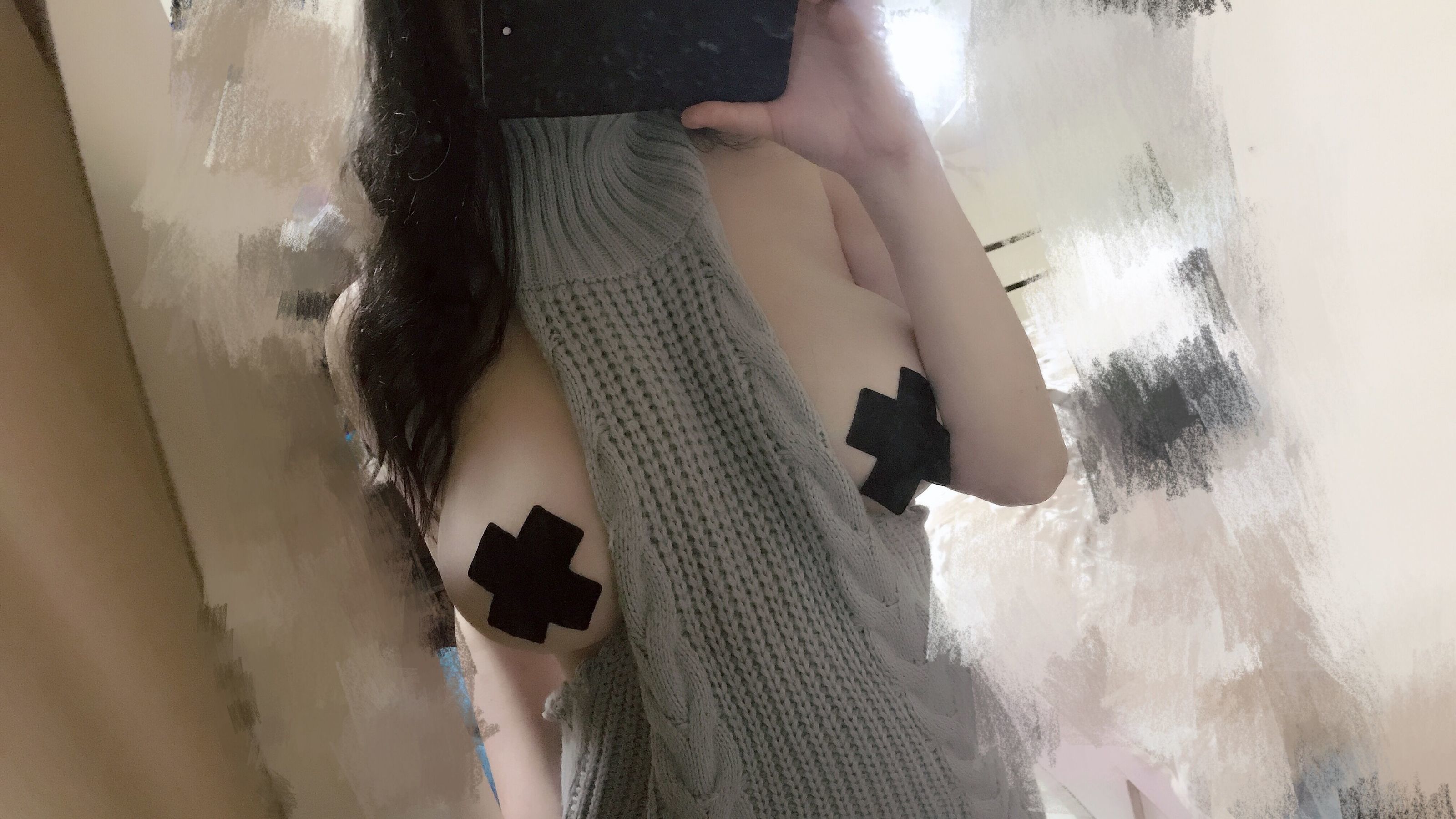 奶兔biubiu - 灰色毛衣-图21