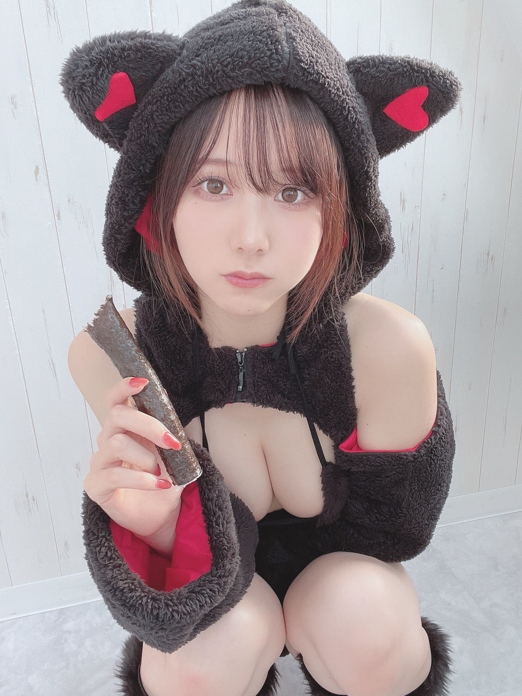 日本甜美COSERけんけん 20211127-黒猫ビキニ-图7