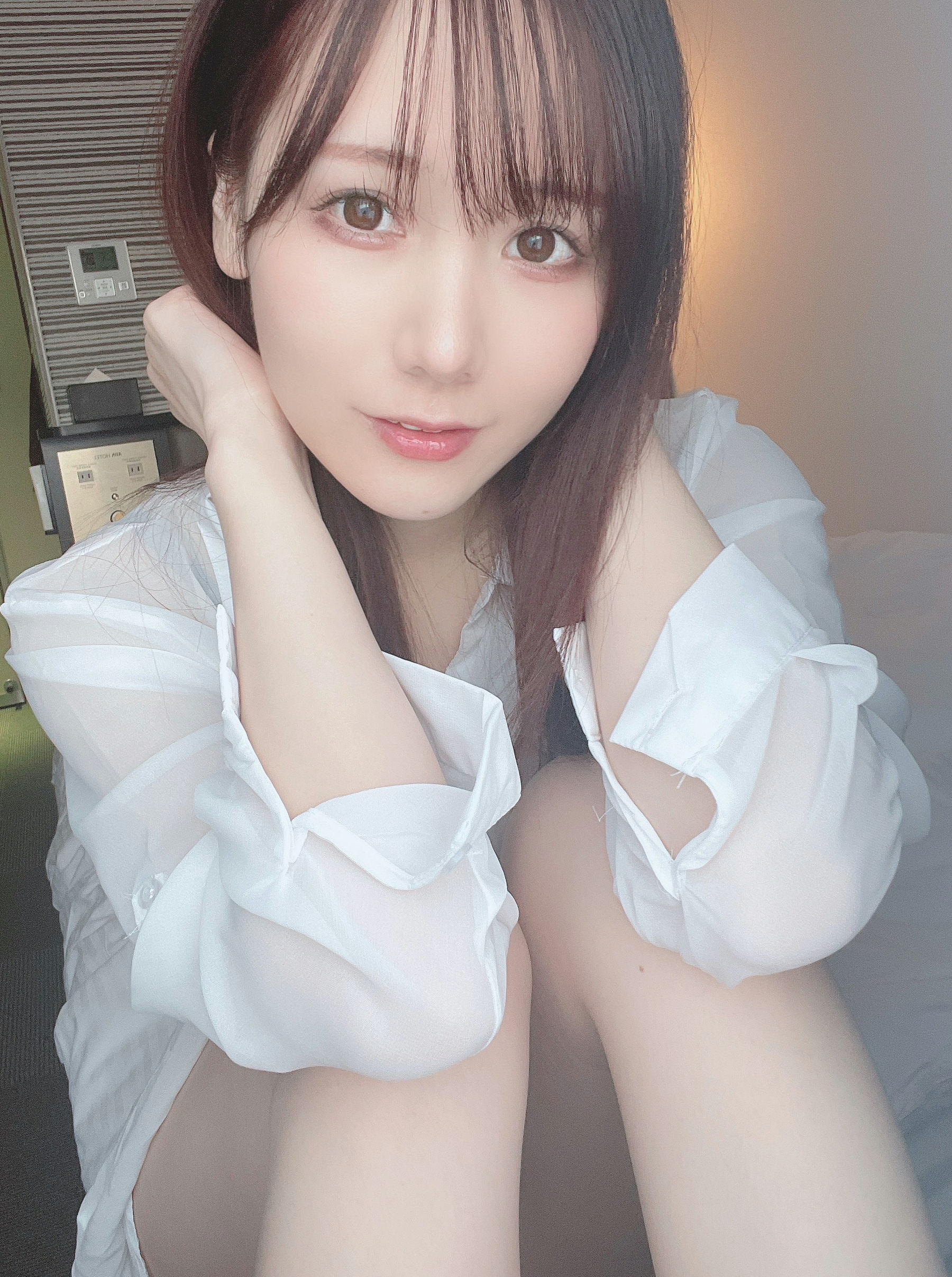 日本甜美COSERけんけん 20220128-透けシャツ×ランジェリー-图2