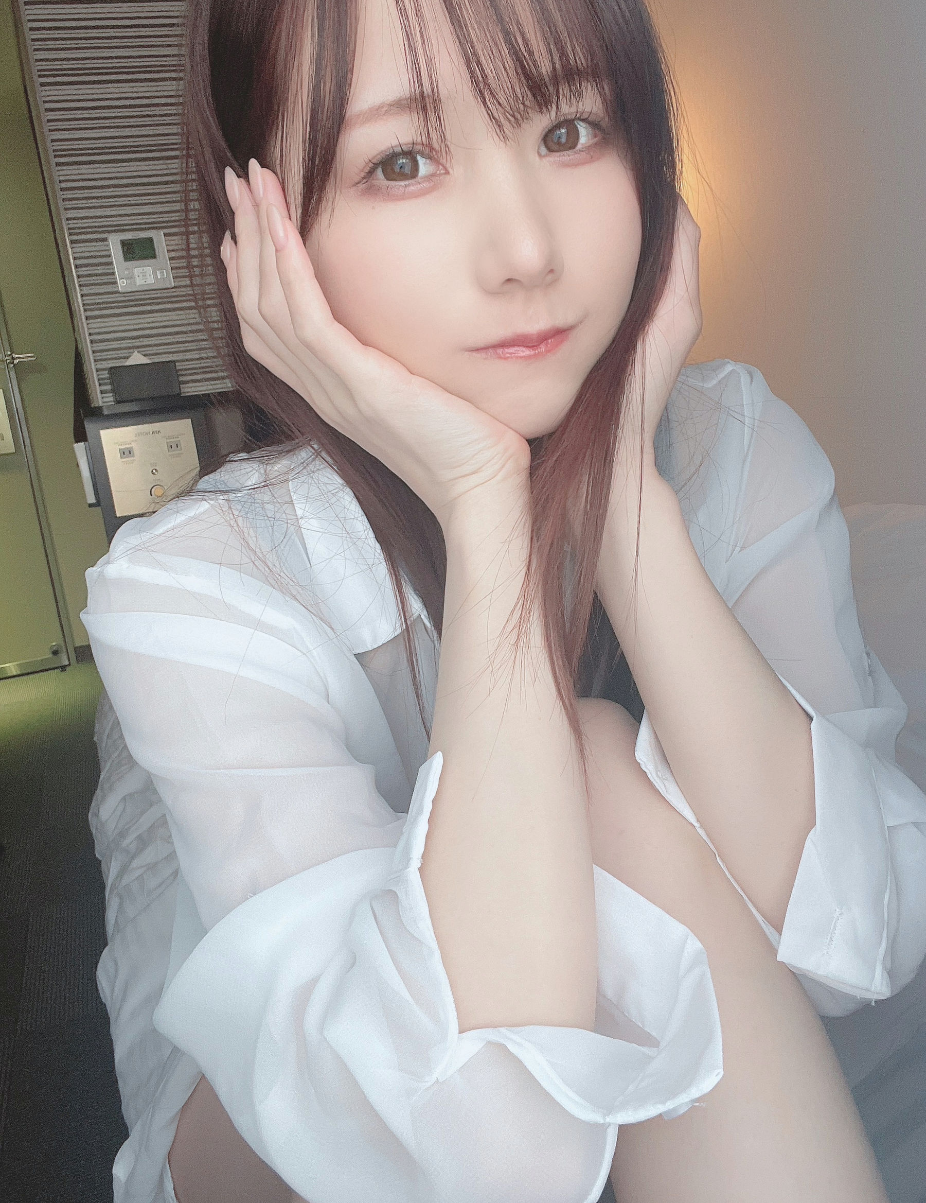 日本甜美COSERけんけん 20220128-透けシャツ×ランジェリー-图3