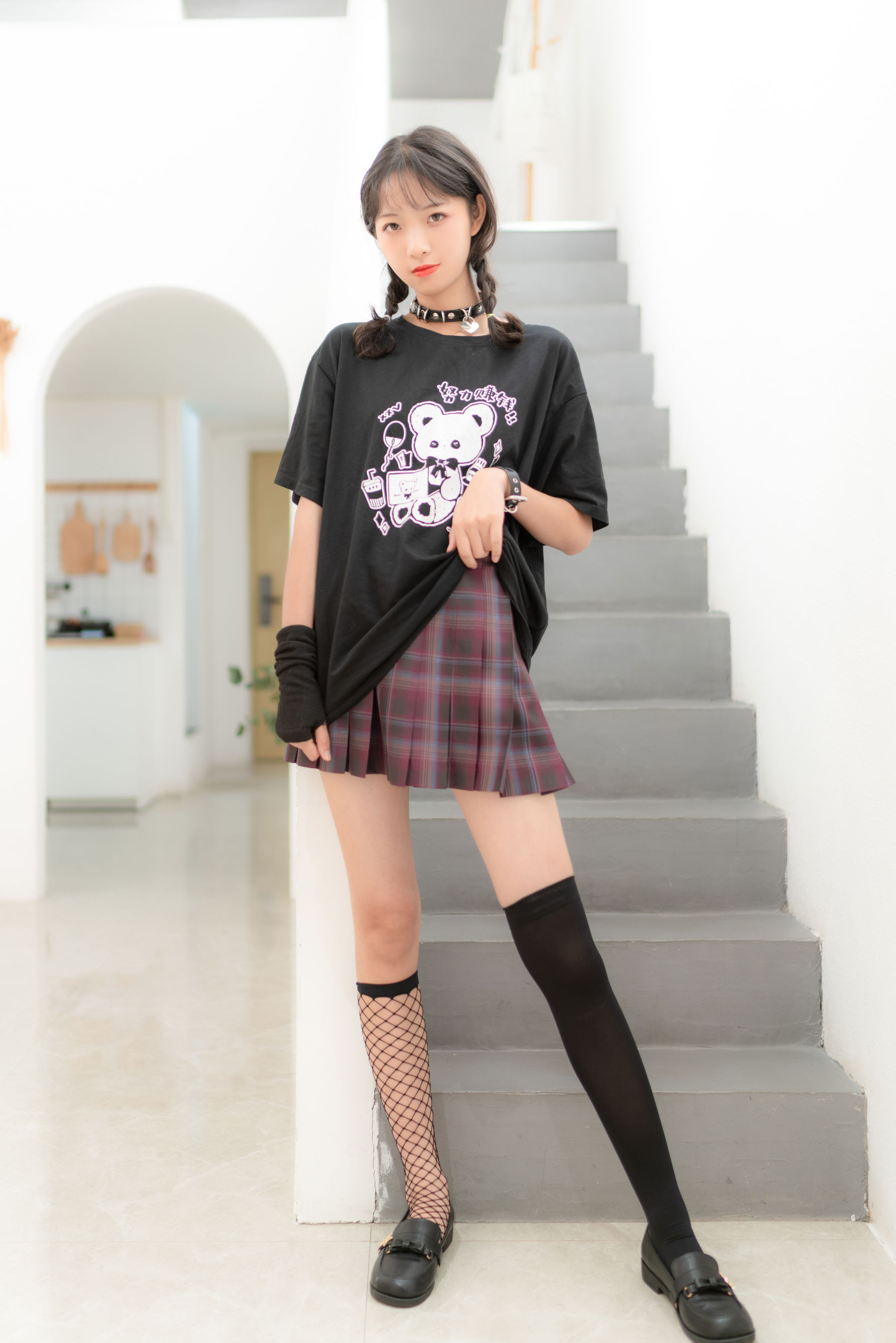 清纯妹子西瓜 - JK双拼袜-图0