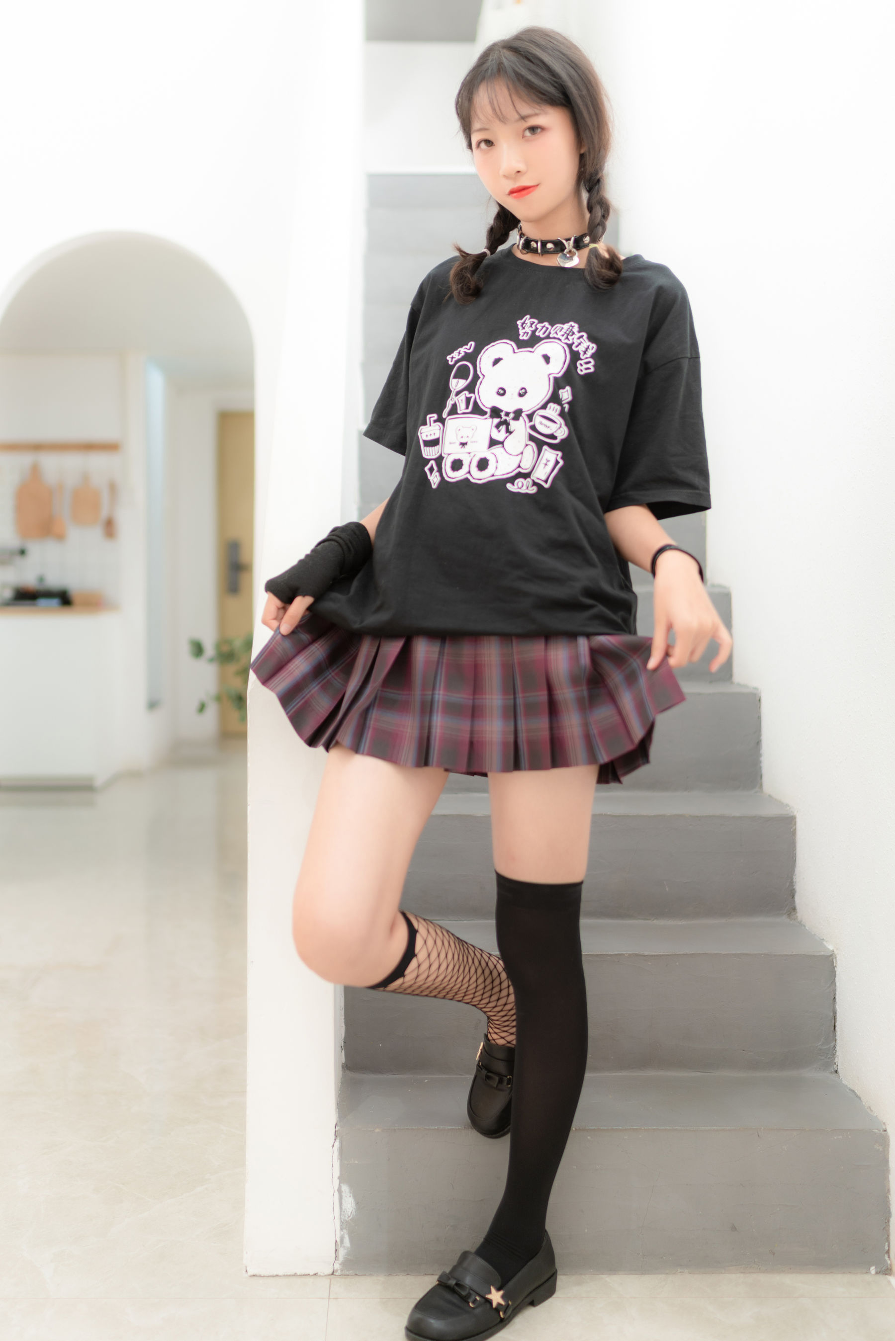 清纯妹子西瓜 - JK双拼袜-图3