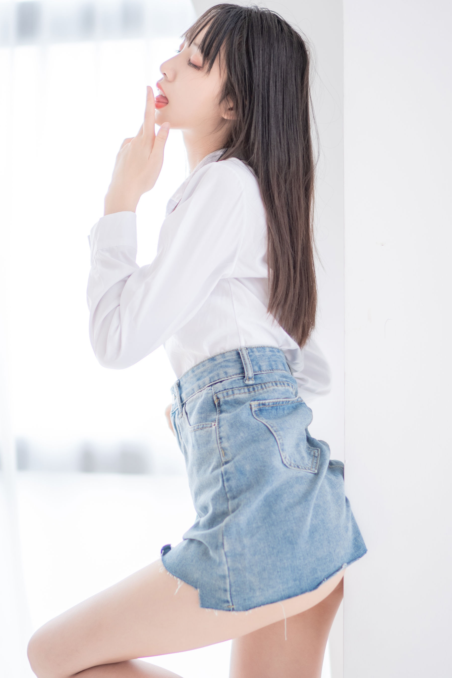 清纯妹子西瓜 - 衬衫牛仔裙-图13