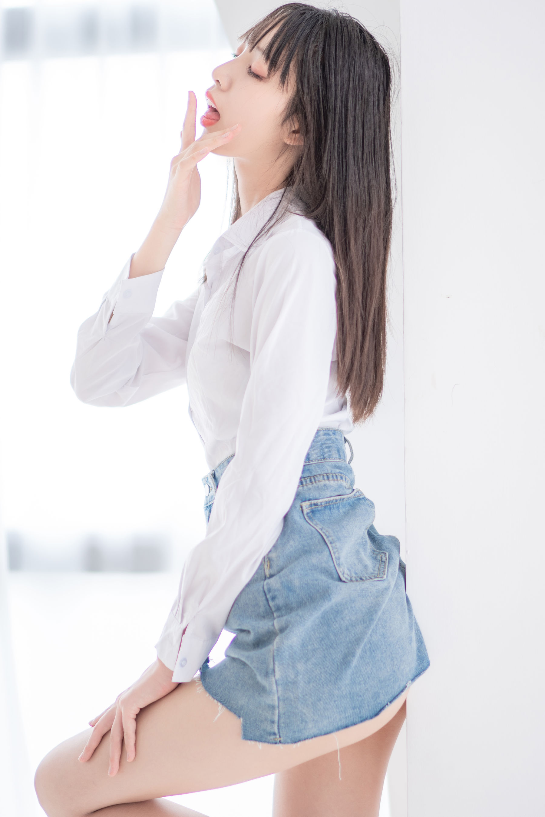 清纯妹子西瓜 - 衬衫牛仔裙-图14