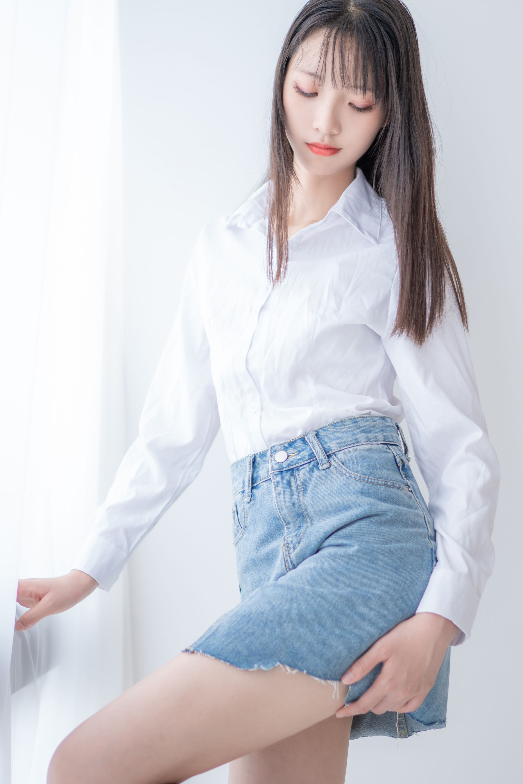 清纯妹子西瓜 - 衬衫牛仔裙-图18