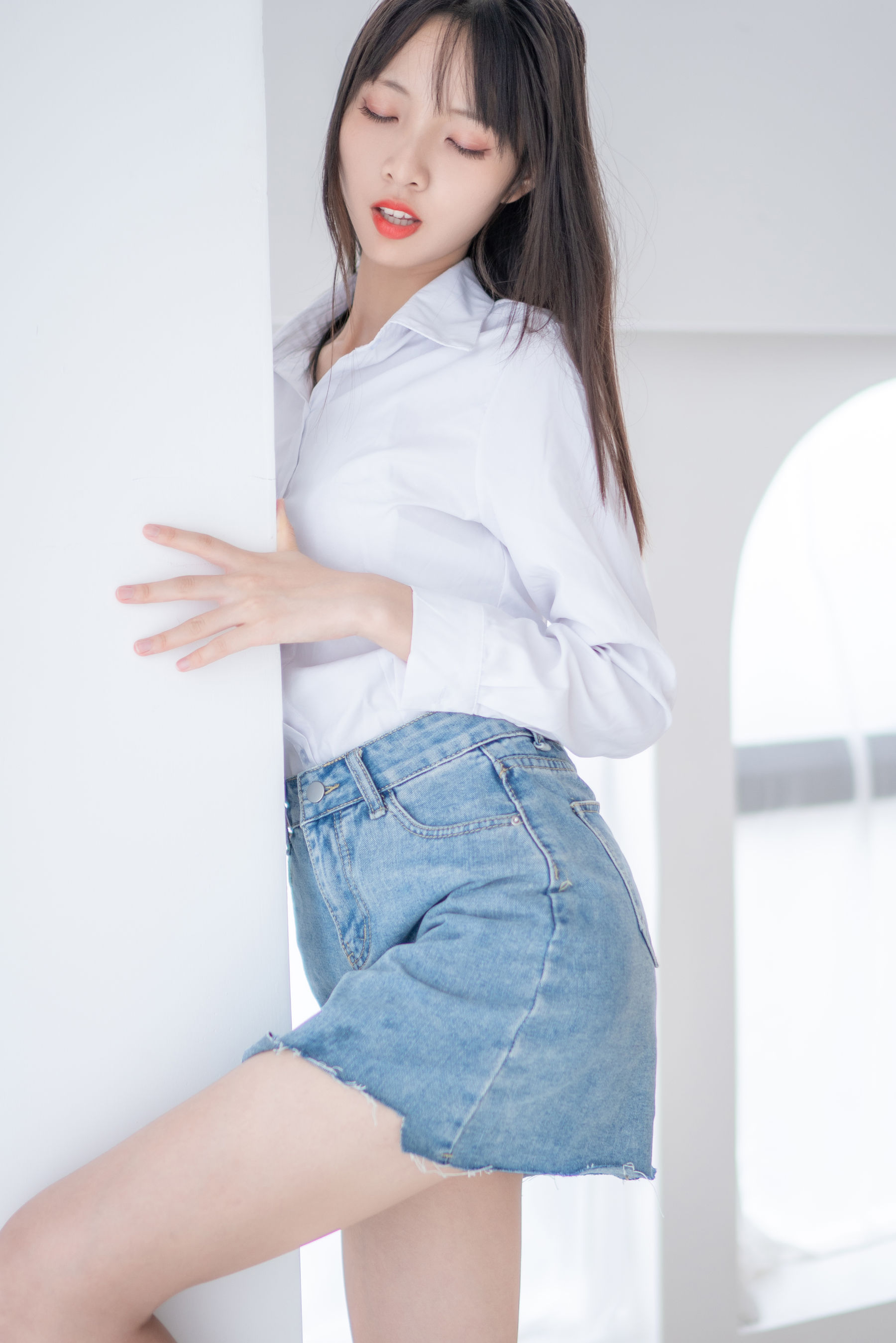 清纯妹子西瓜 - 衬衫牛仔裙-图23