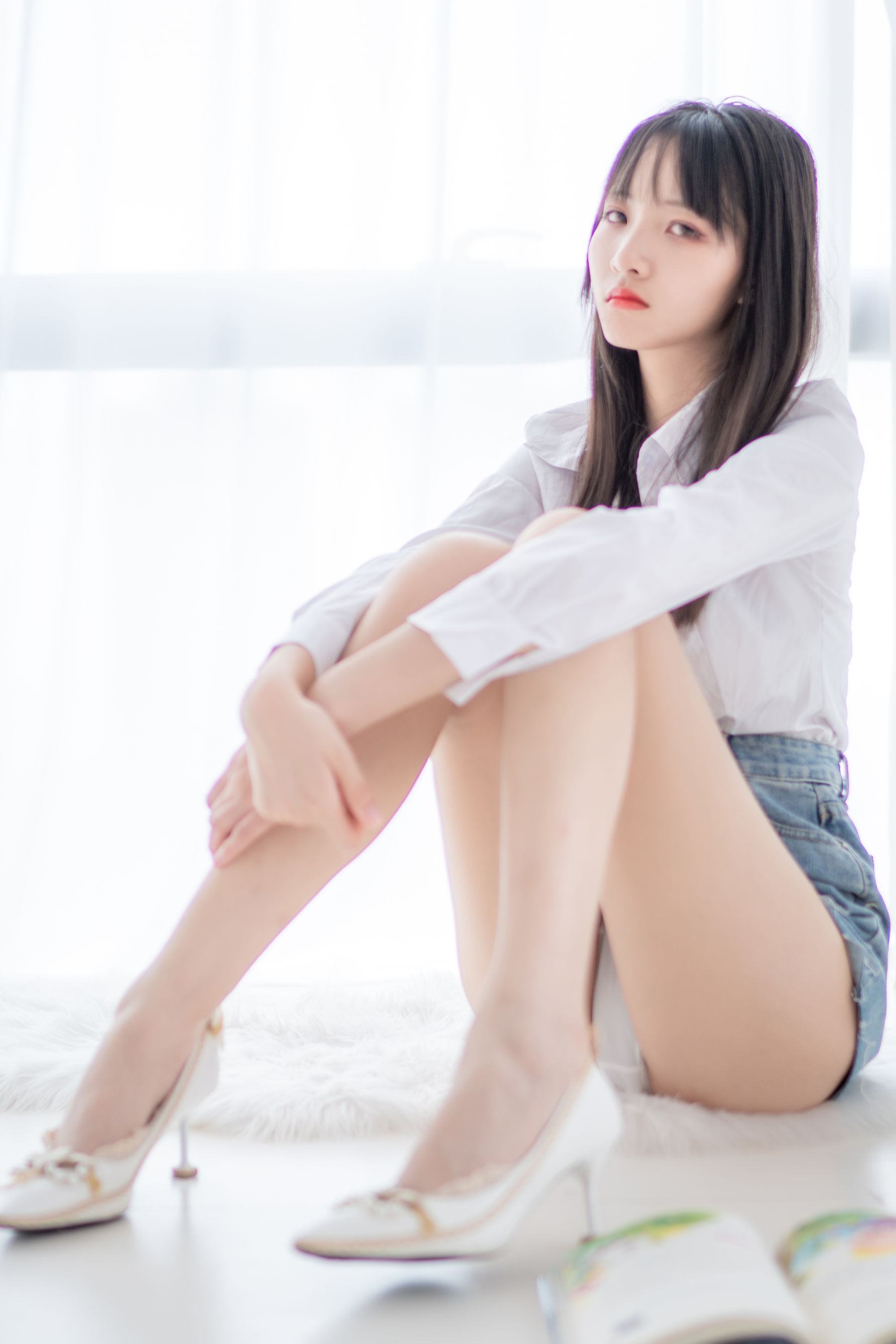 清纯妹子西瓜 - 衬衫牛仔裙-图40