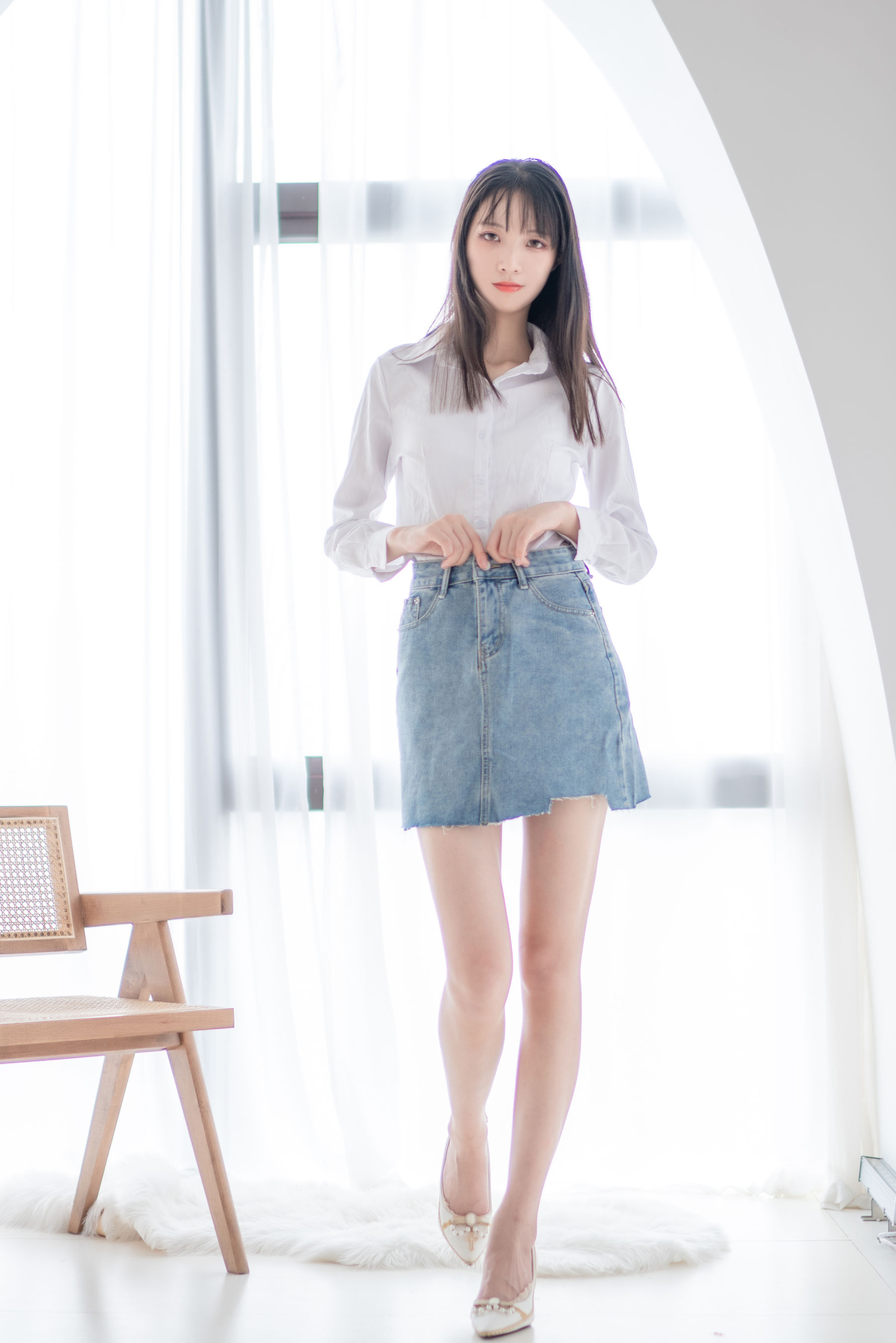 清纯妹子西瓜 - 衬衫牛仔裙-图55