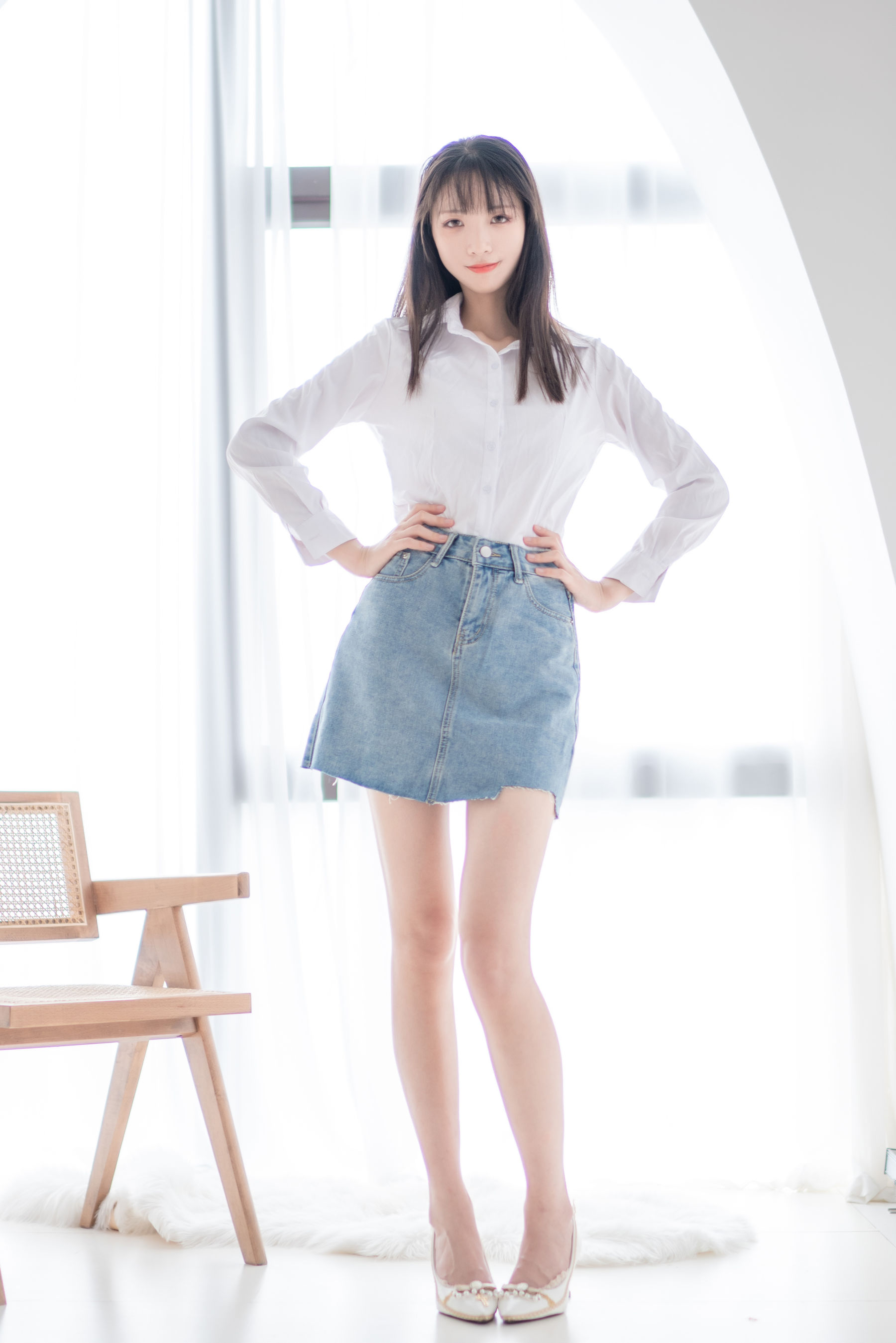 清纯妹子西瓜 - 衬衫牛仔裙-图58