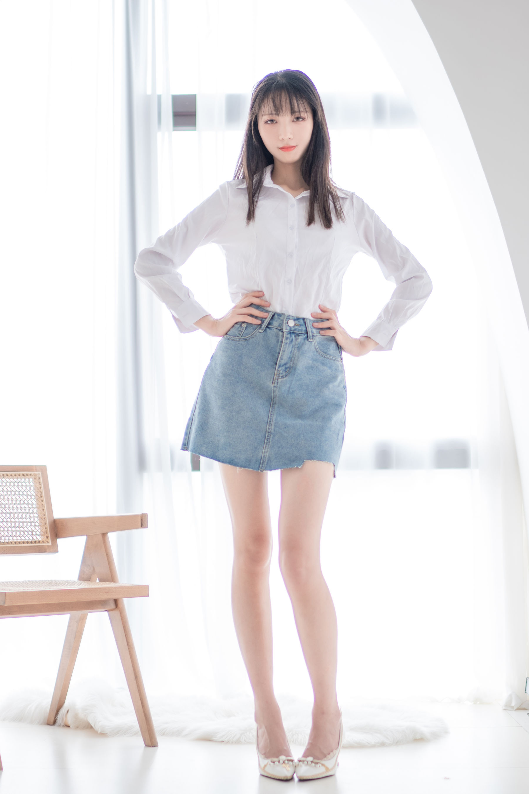 清纯妹子西瓜 - 衬衫牛仔裙-图59