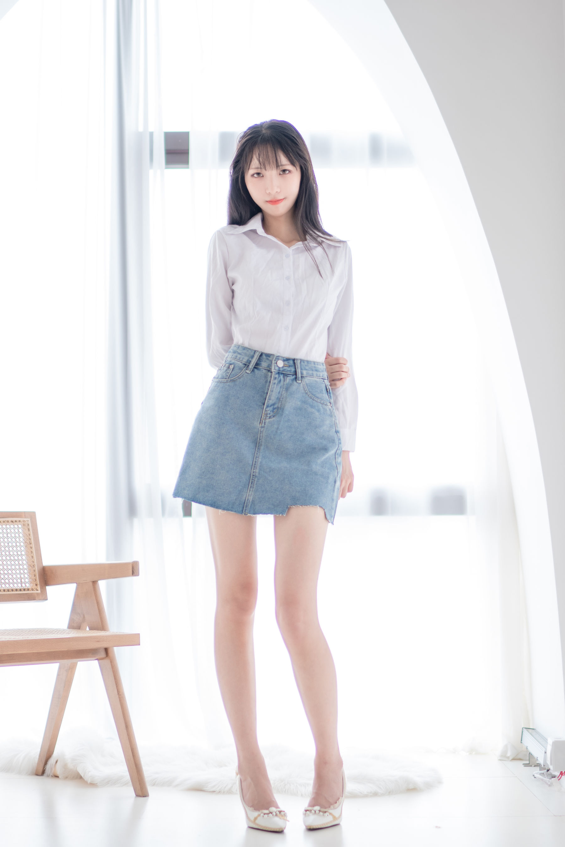 清纯妹子西瓜 - 衬衫牛仔裙-图60