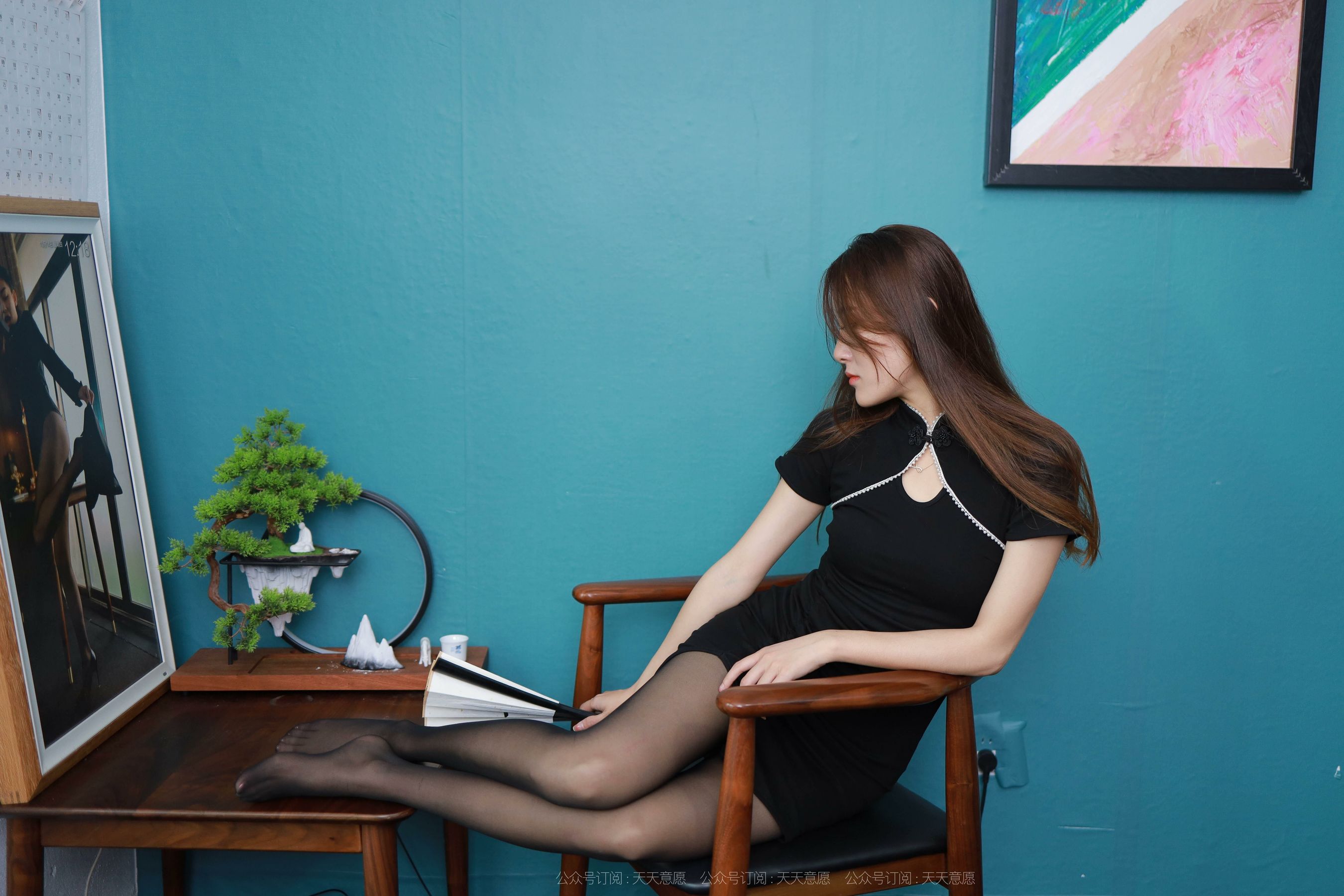 模特 婉苹 《纸扇黑旗袍》-图29