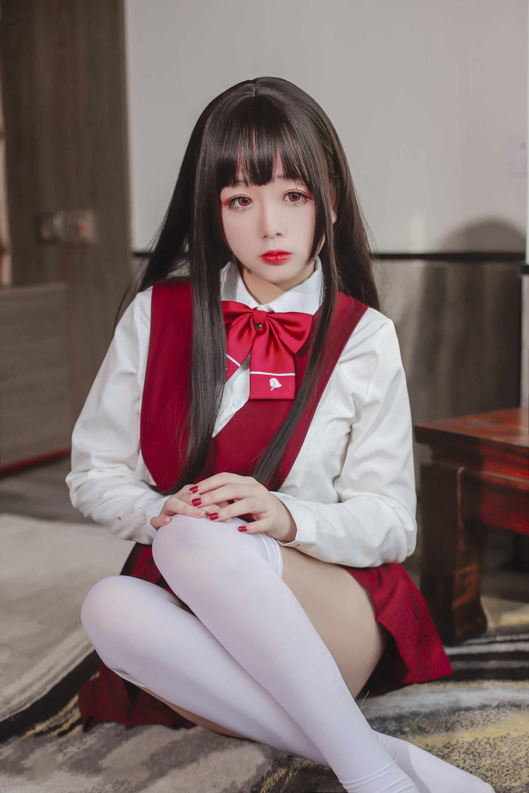 Cosplay日奈娇 - JK少女红裙-图25
