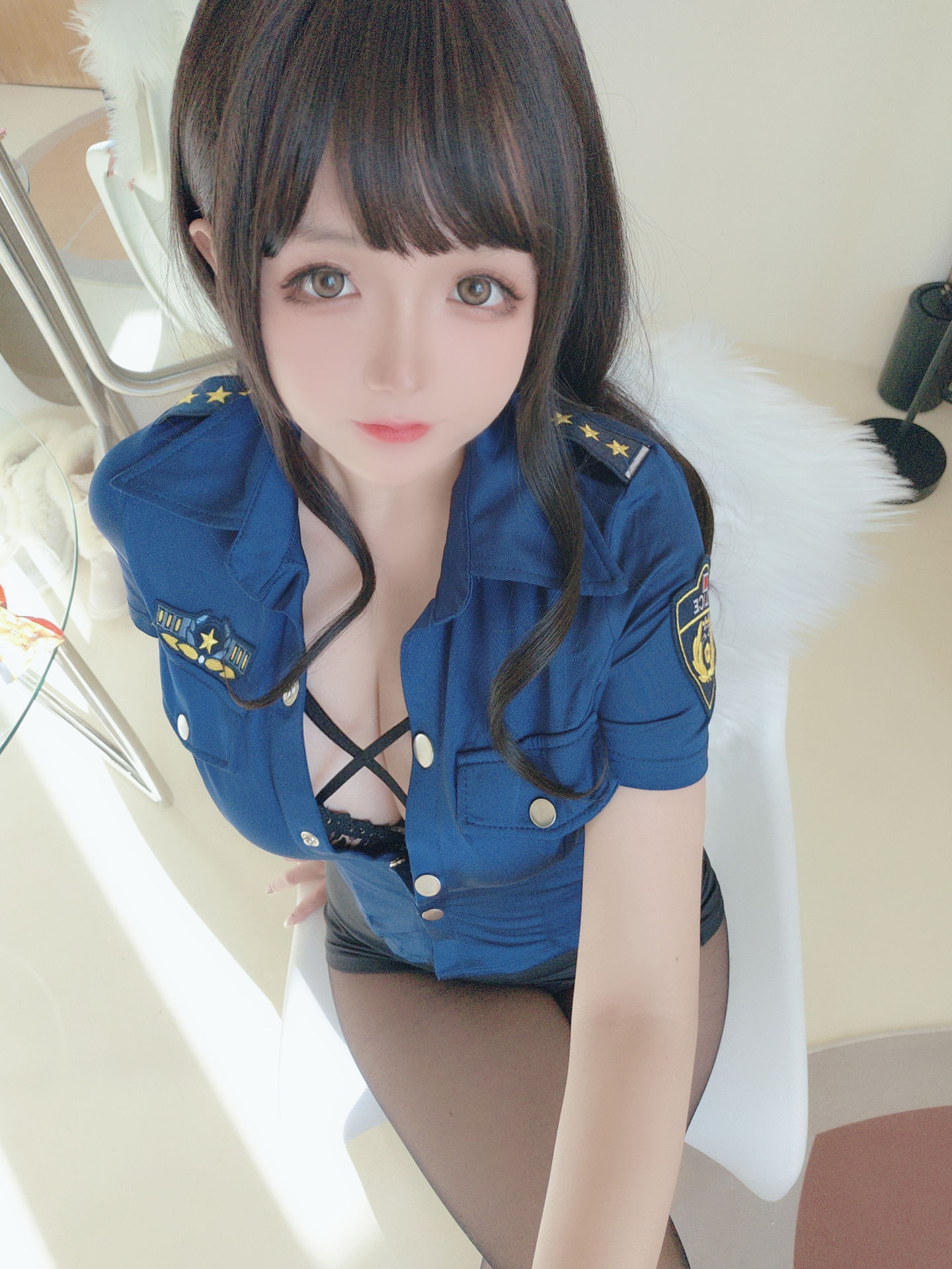 Cosplay日奈娇 - 豹纹女警-图81