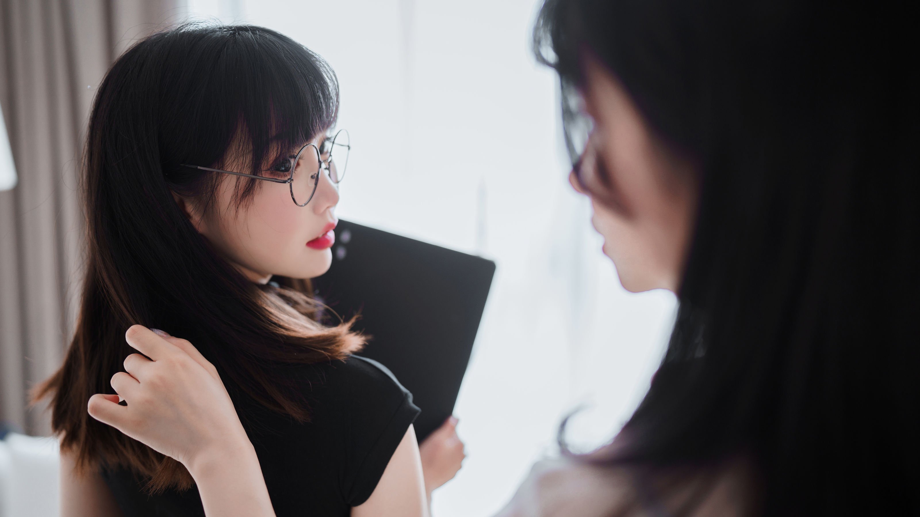 COS福利rioko凉凉子(肉扣热热子)&面饼仙儿 - OL百合-图5