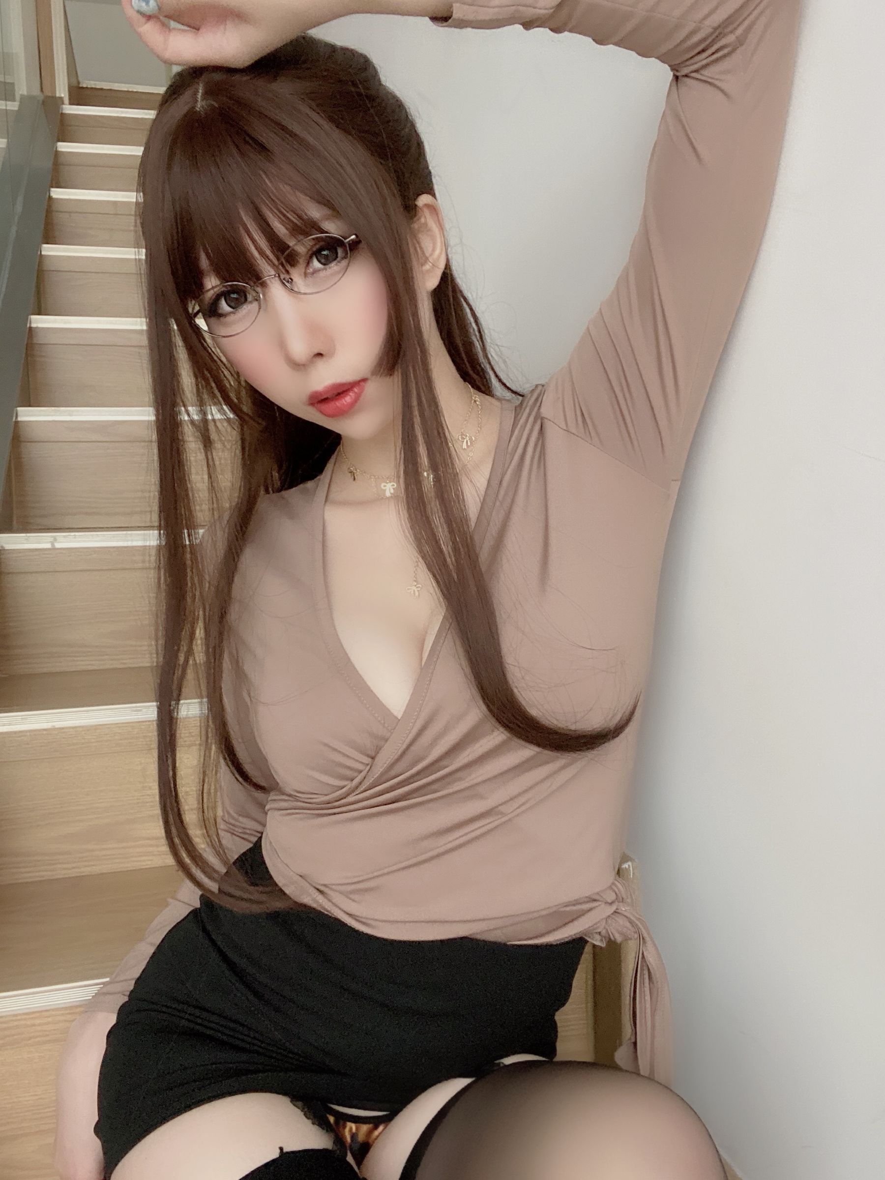 二次元巨乳美女鹿野希 - OL黑丝豹纹-图19