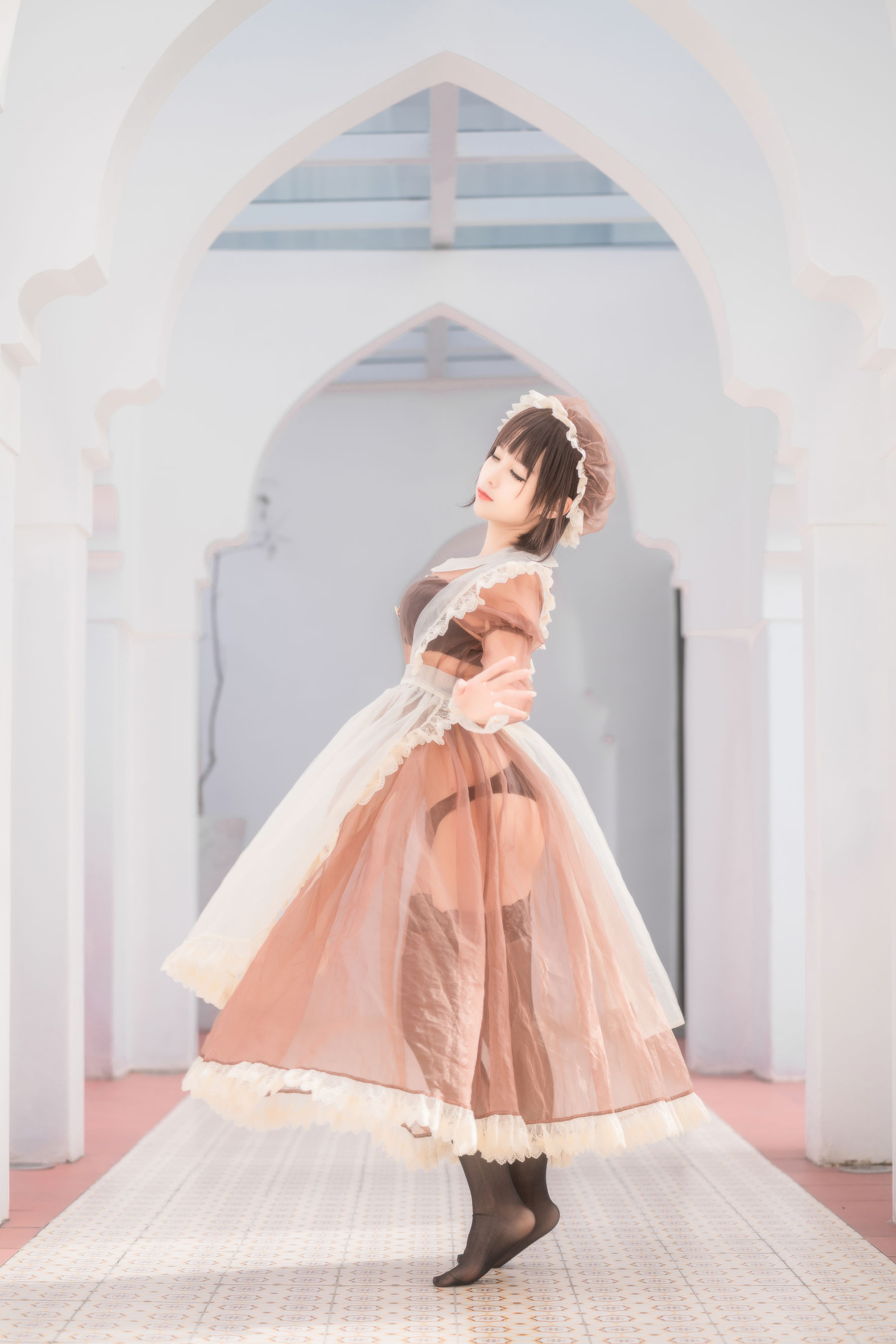 动漫博主蠢沫沫 - 纱-室外女仆-图9