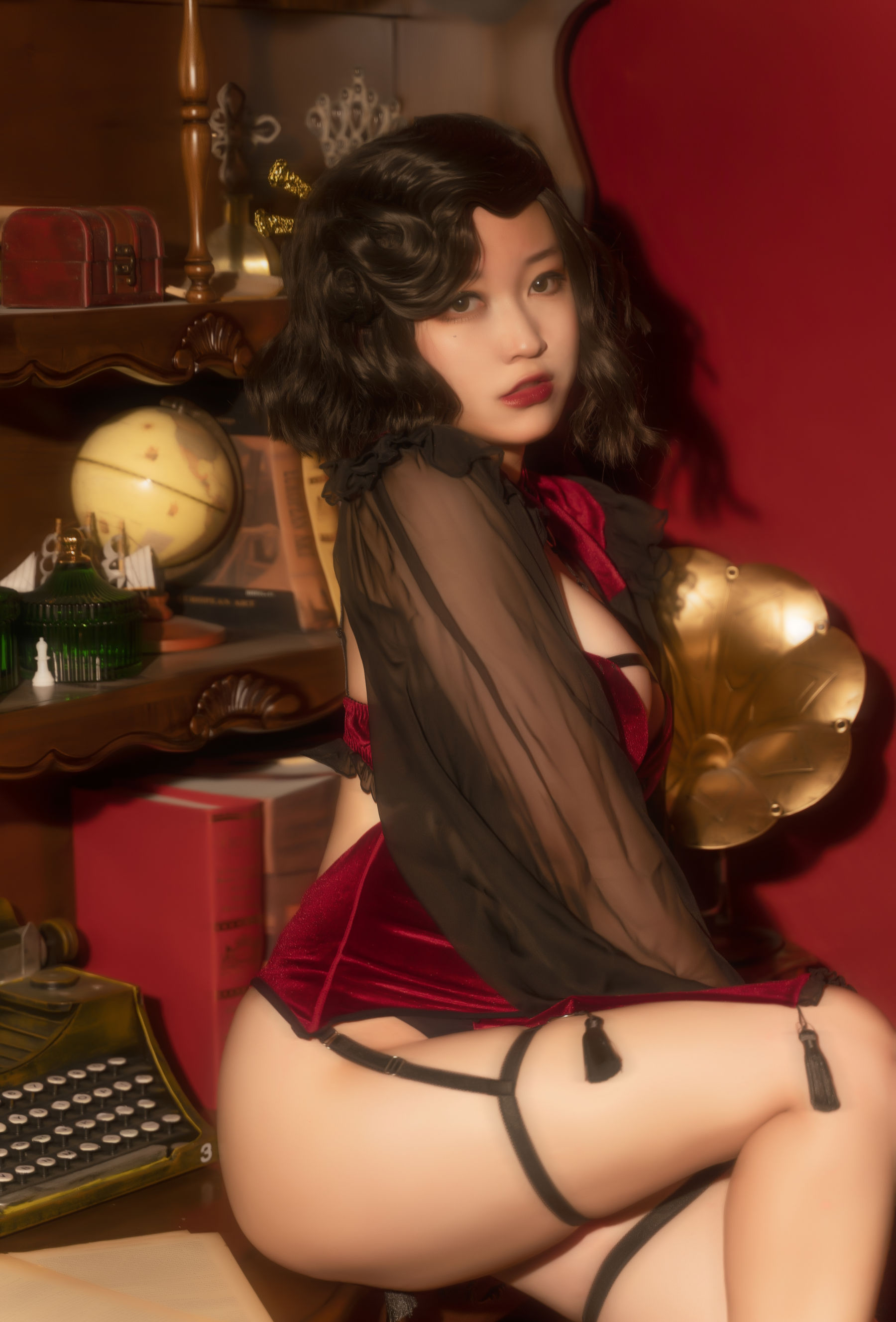 奇行家狗崽(棕桠阿狗崽) - 红丝绒旗袍-图13