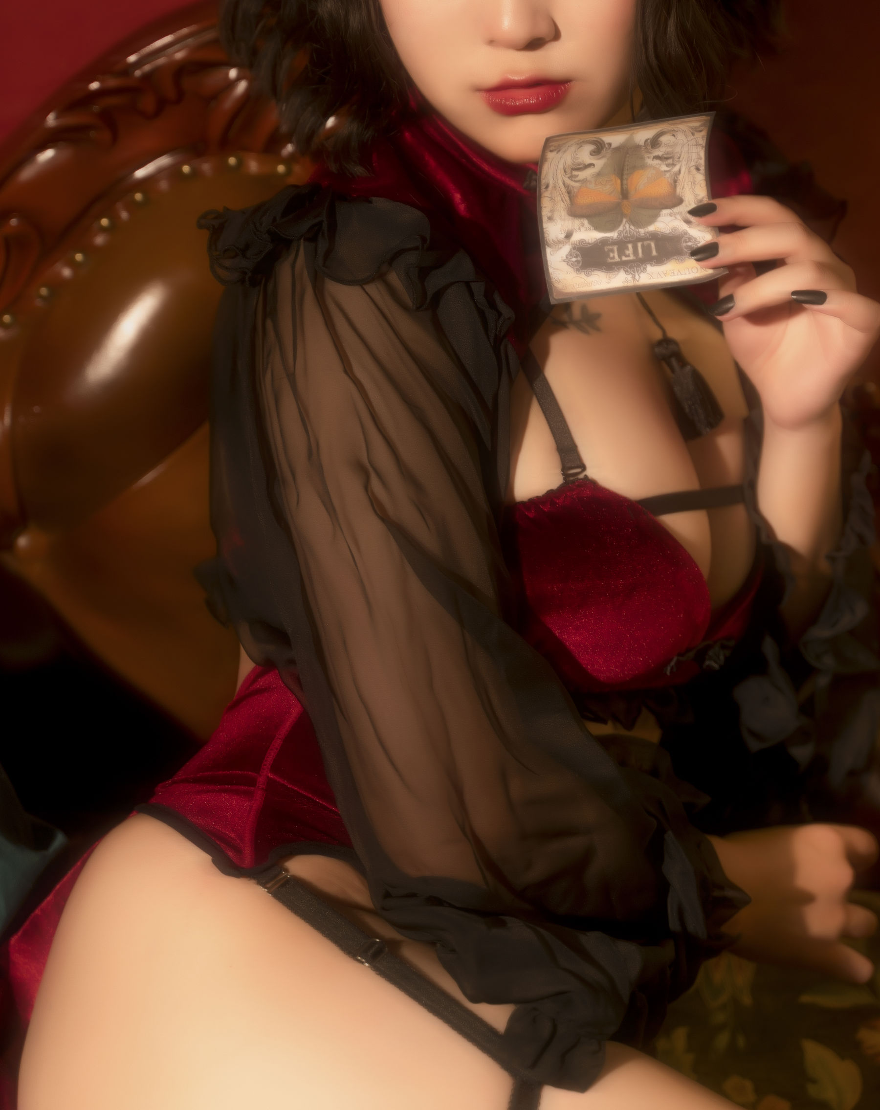 奇行家狗崽(棕桠阿狗崽) - 红丝绒旗袍-图3