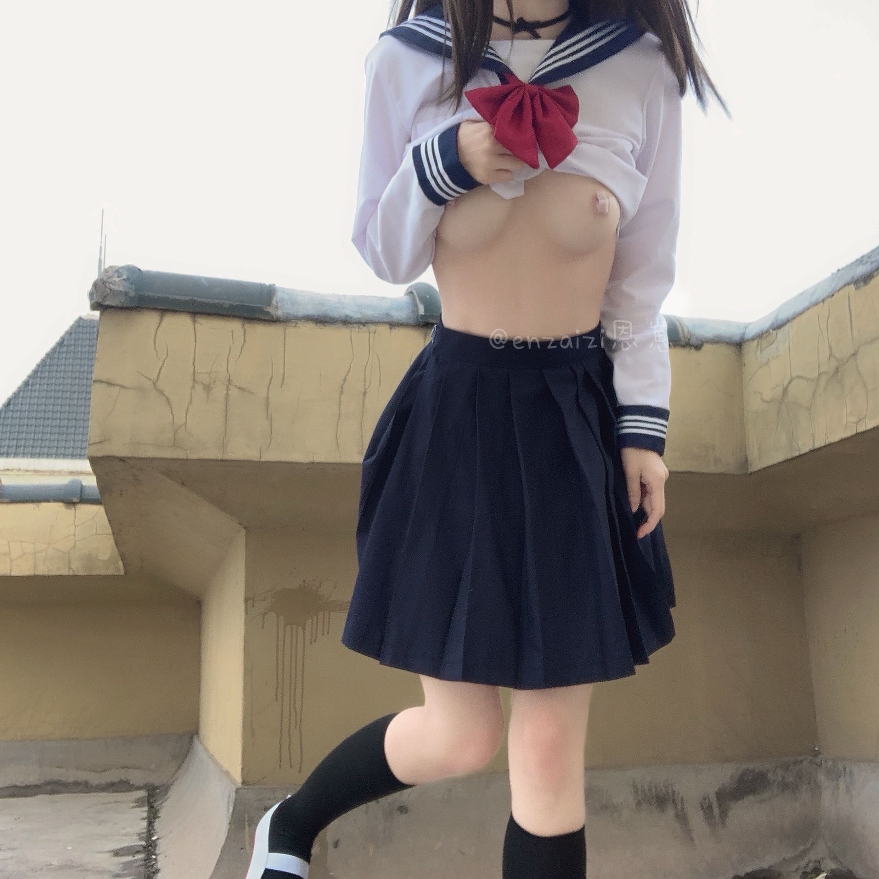 恩崽 - 天台水手服-图9