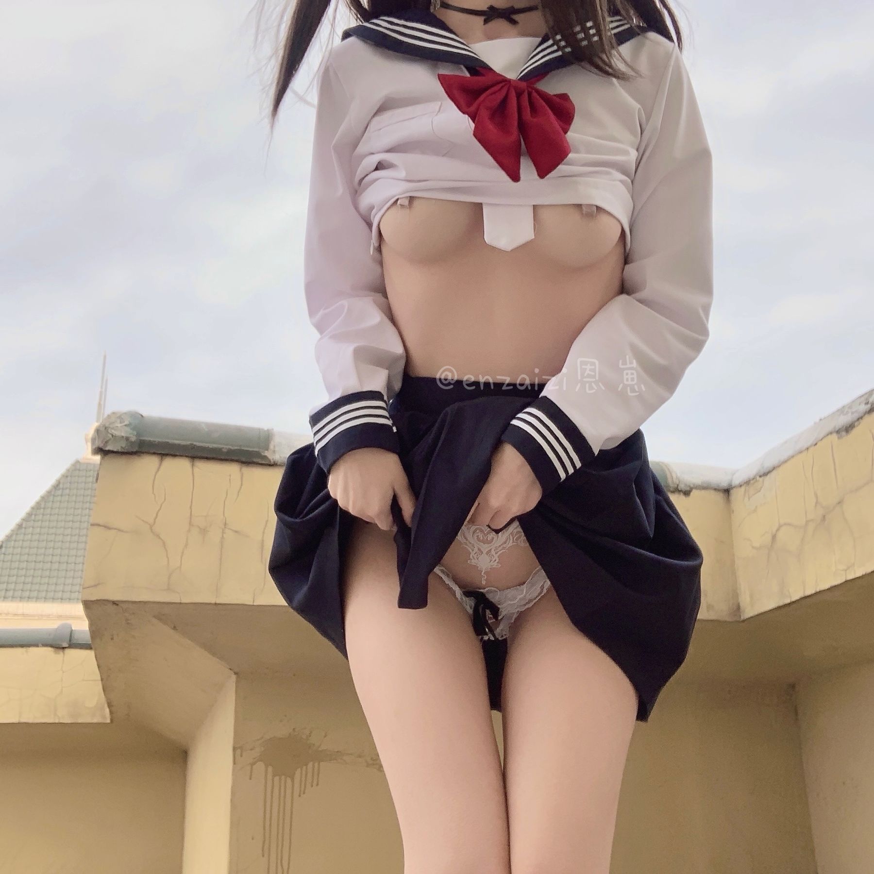 恩崽 - 天台水手服-图108