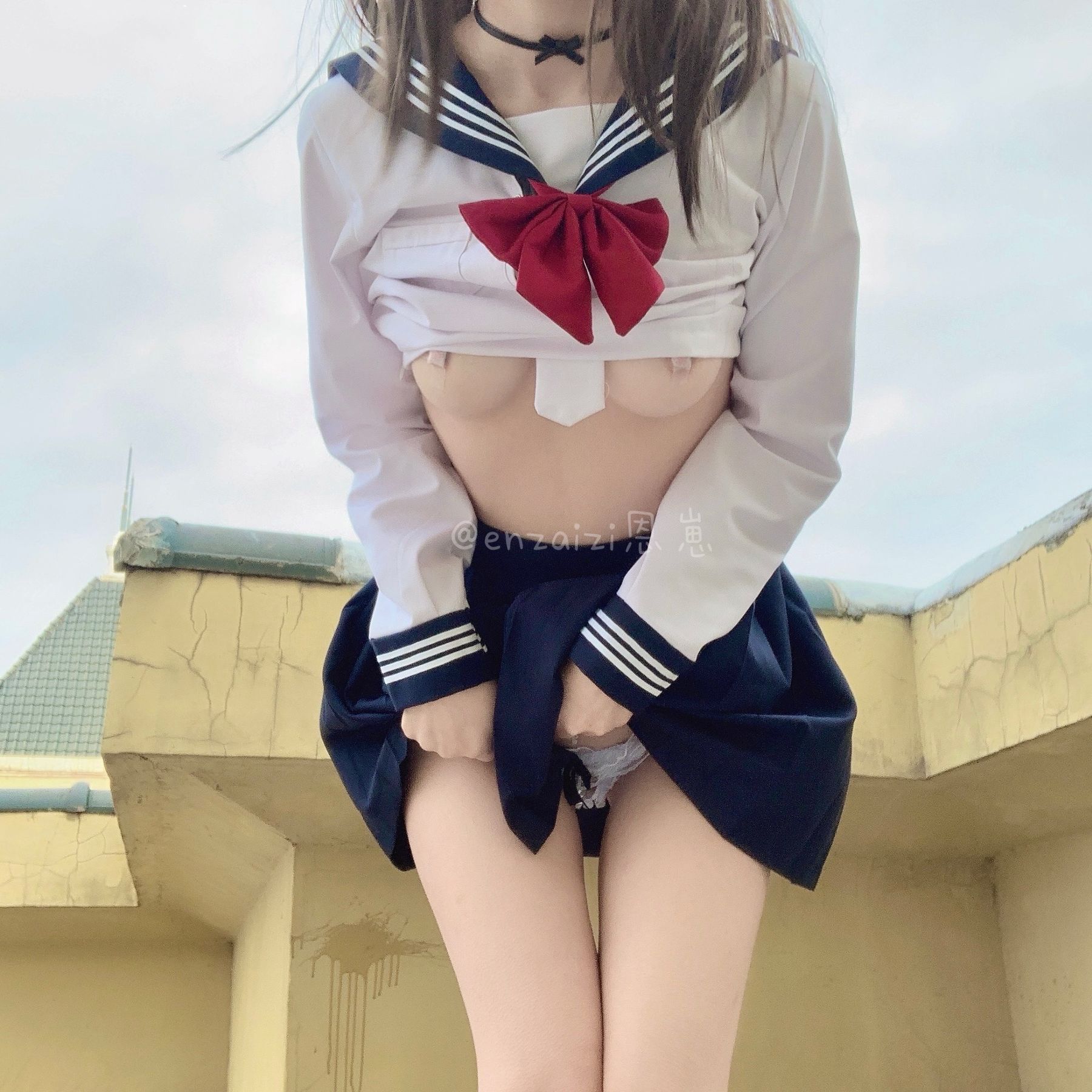 恩崽 - 天台水手服-图109