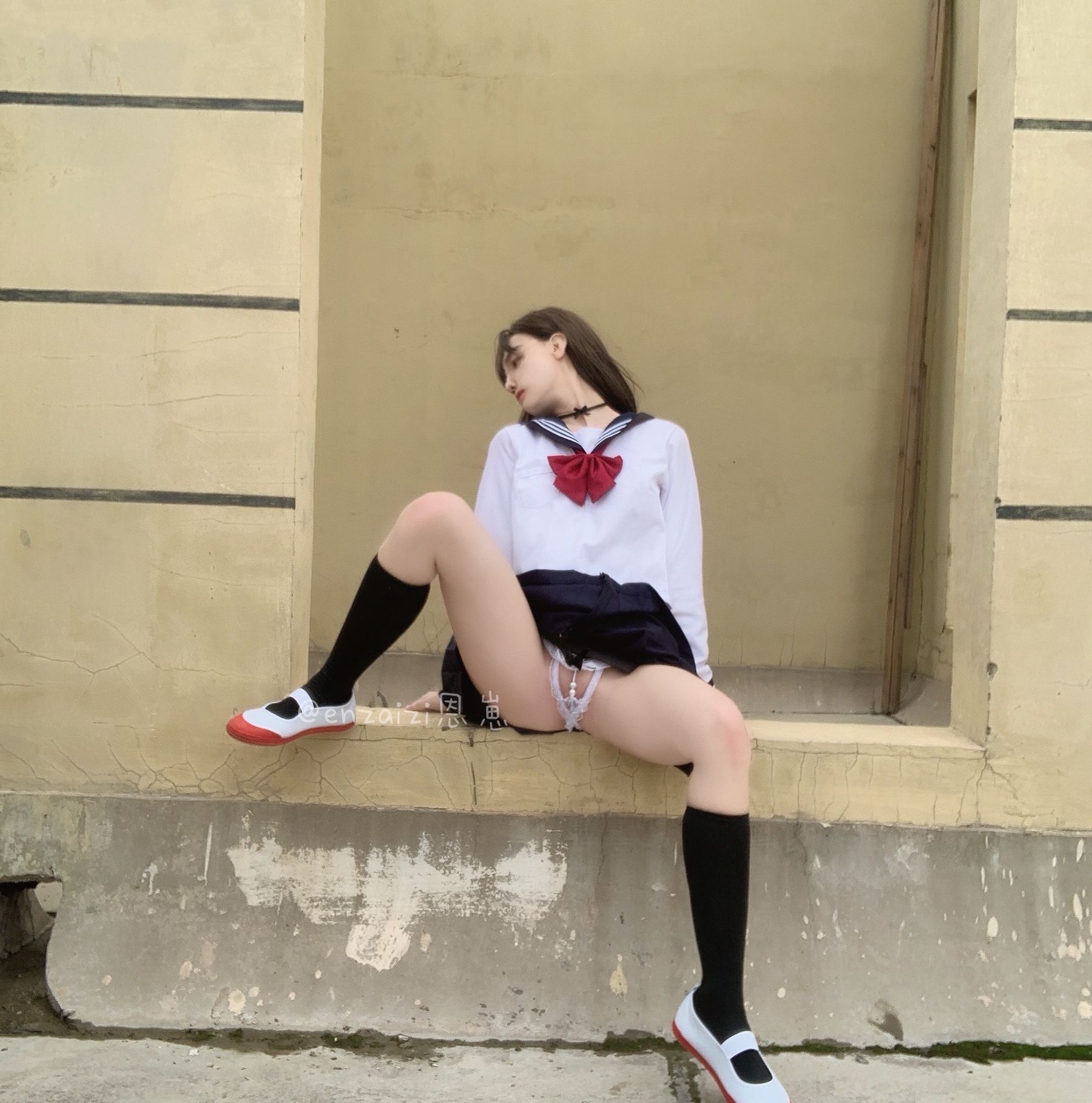 恩崽 - 天台水手服-图115