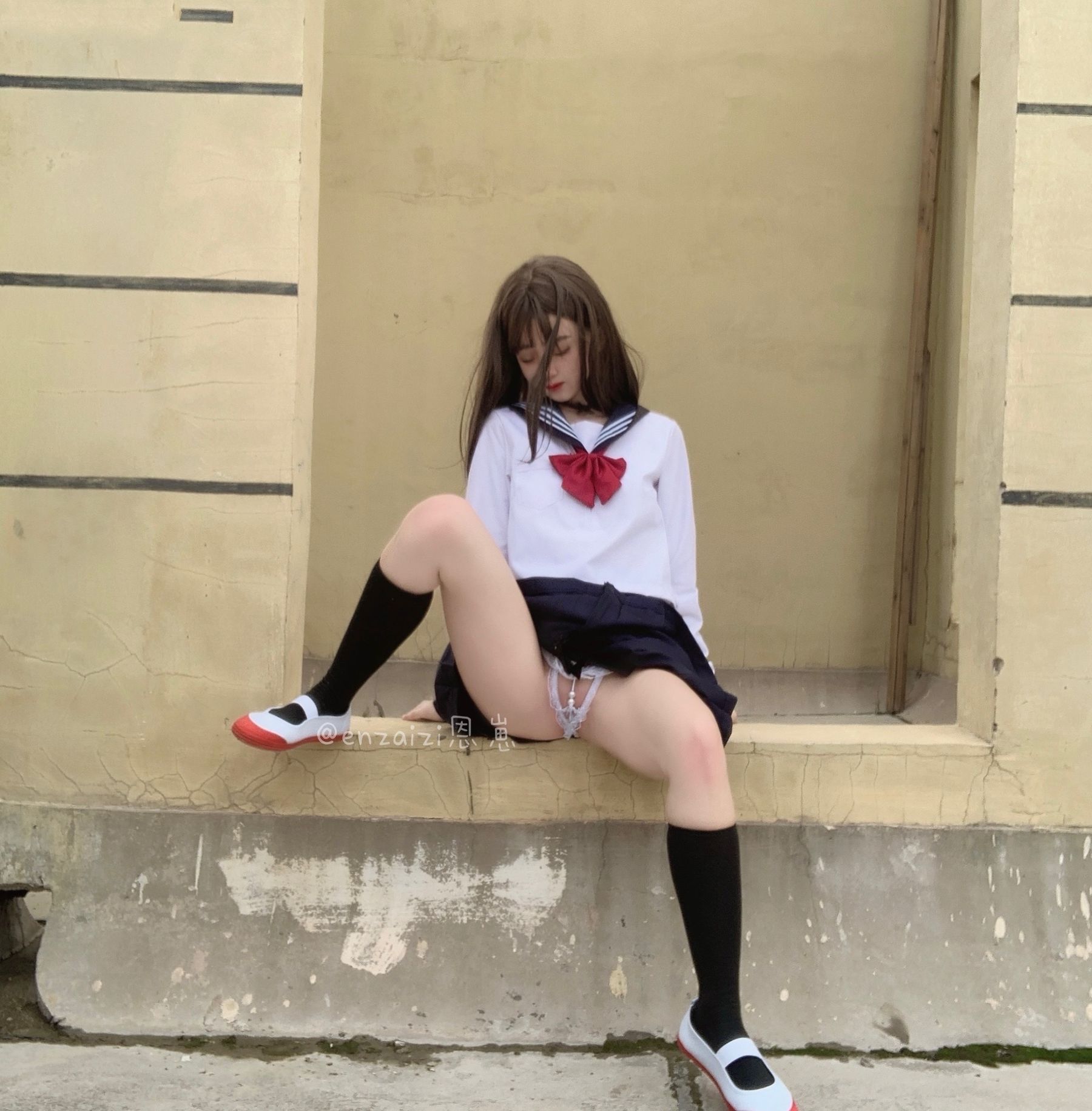 恩崽 - 天台水手服-图116