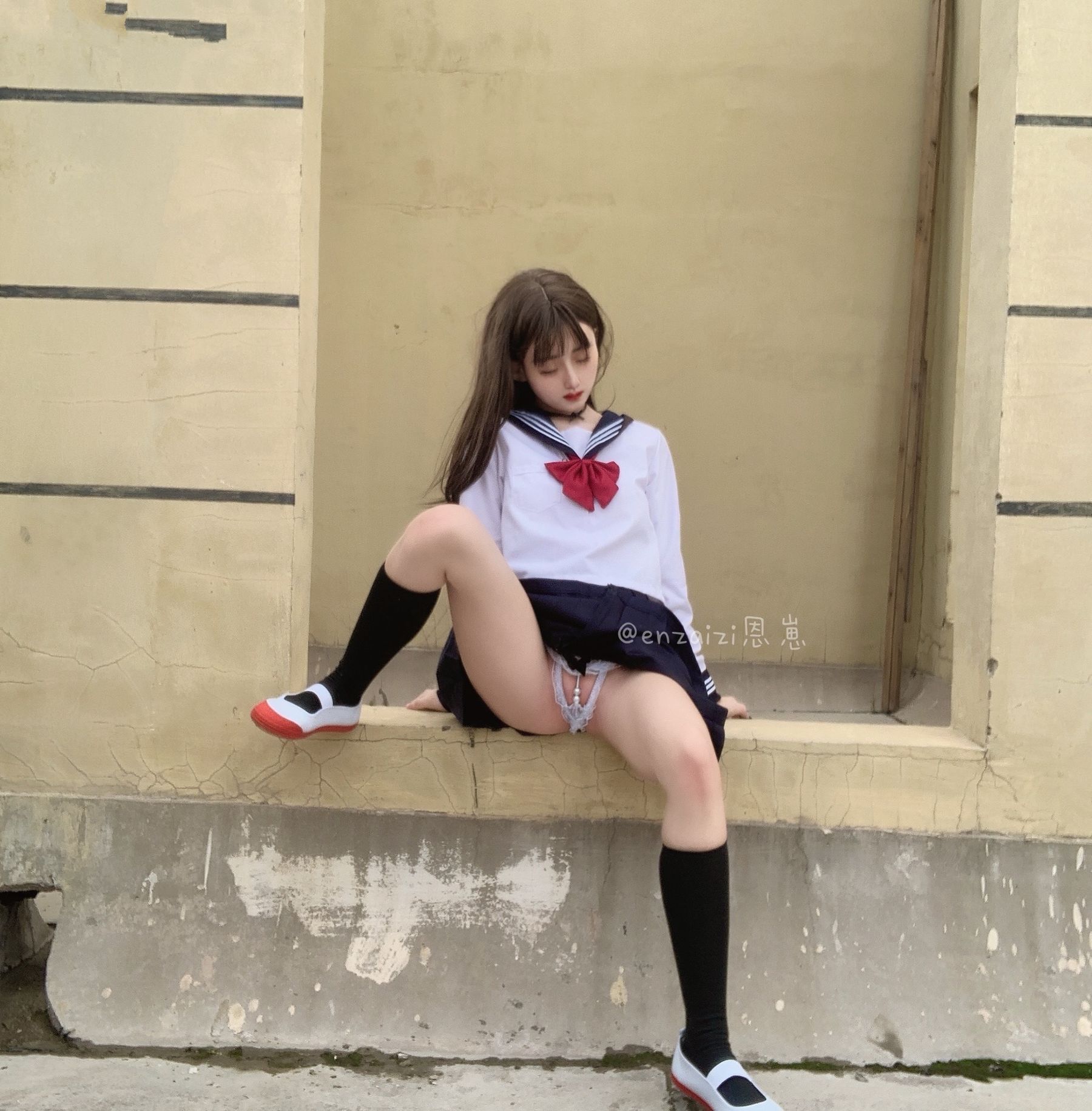 恩崽 - 天台水手服-图117