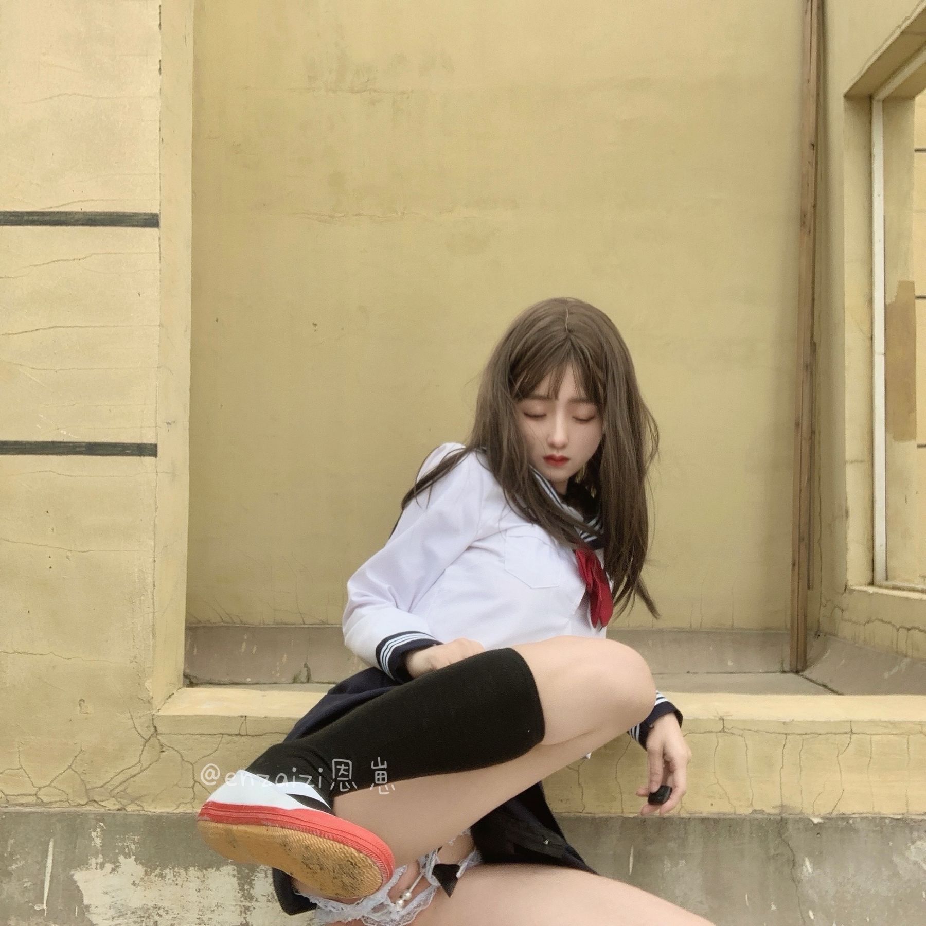 恩崽 - 天台水手服-图120