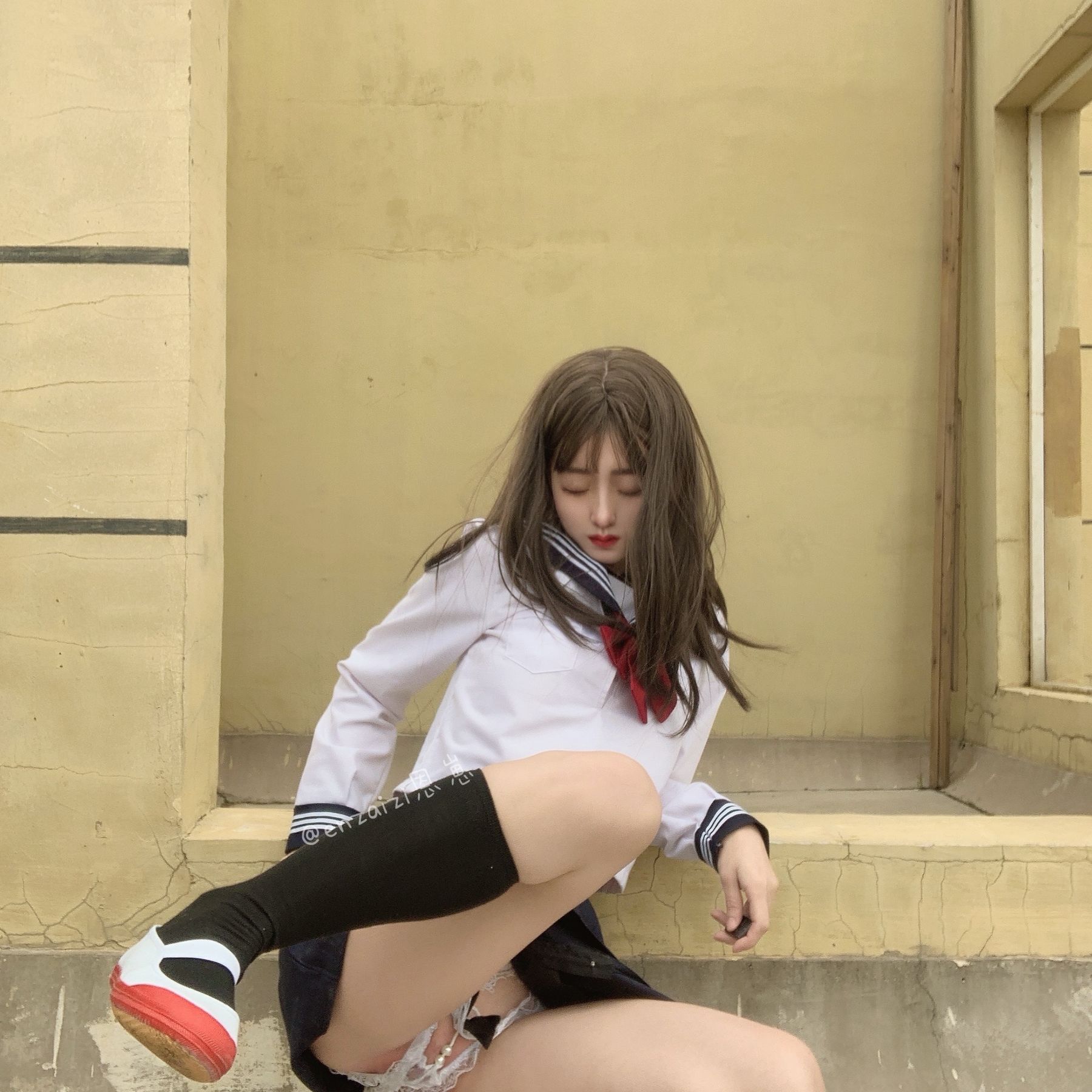 恩崽 - 天台水手服-图121