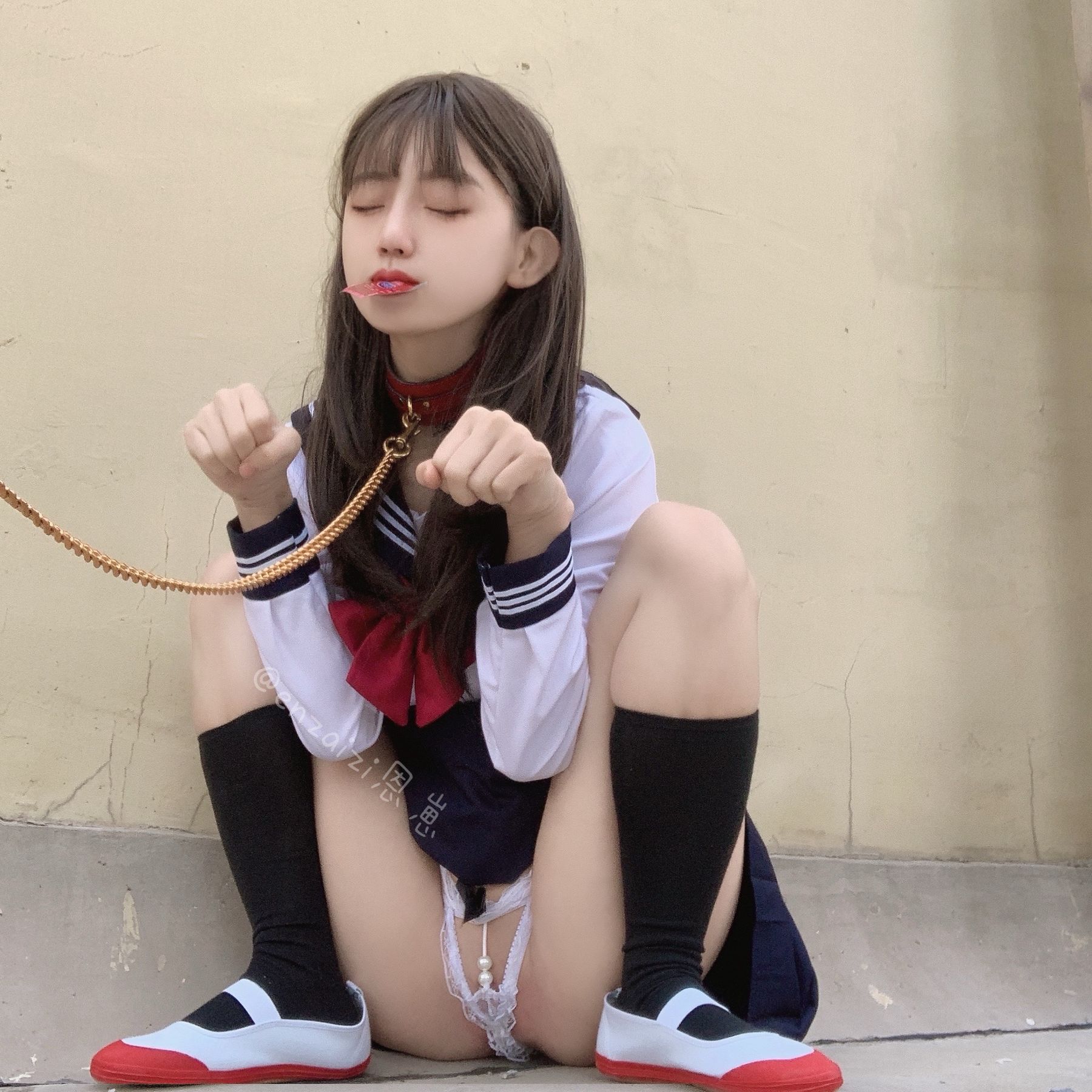 恩崽 - 天台水手服-图46