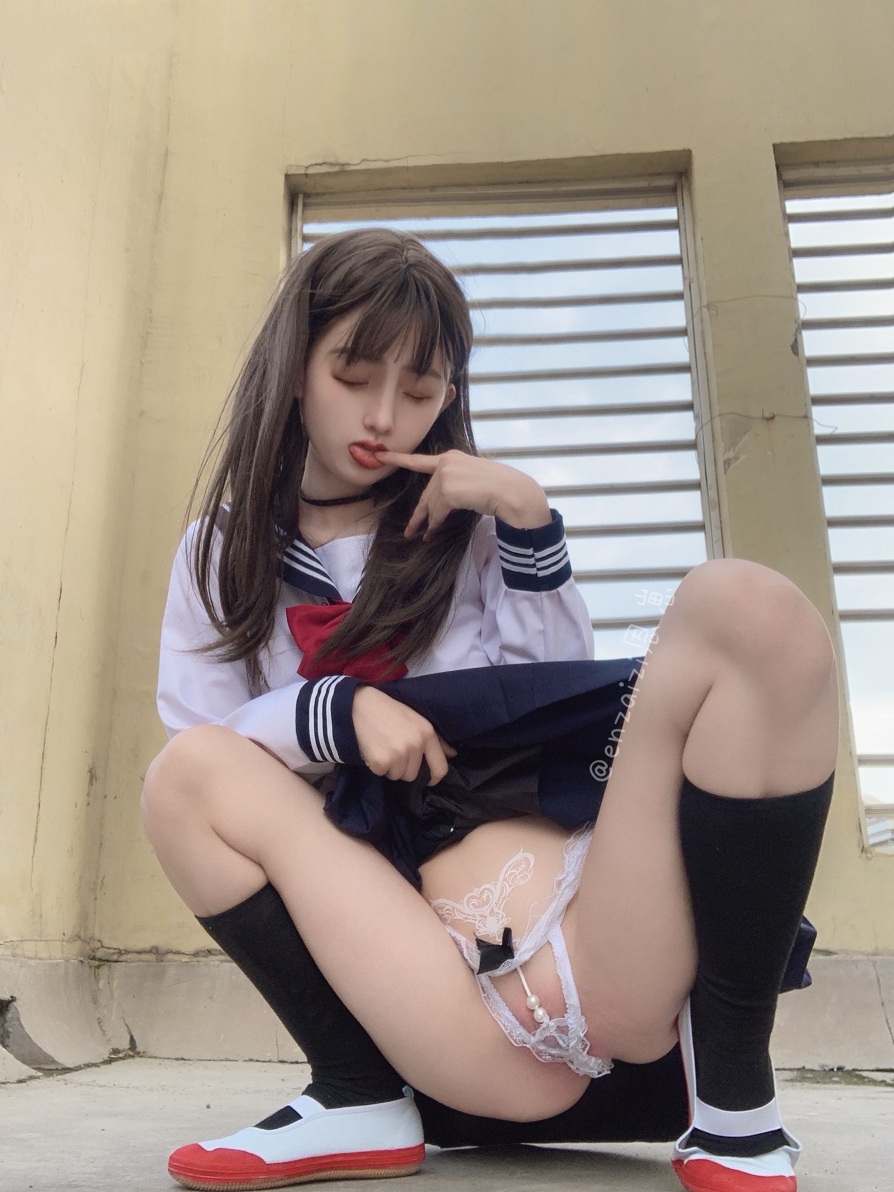恩崽 - 天台水手服-图57