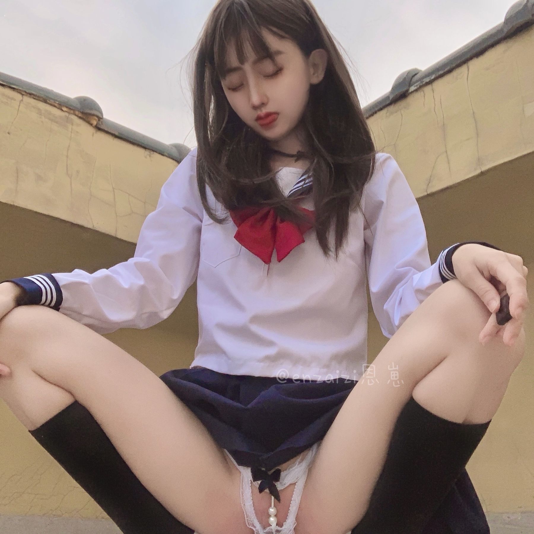 恩崽 - 天台水手服-图93