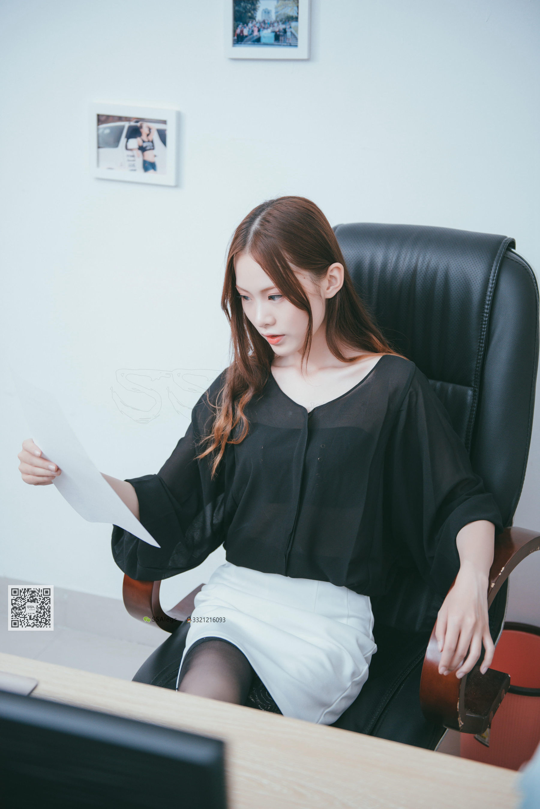 超清写真 No.001 办公室职业装《绫》长筒黑丝-图0