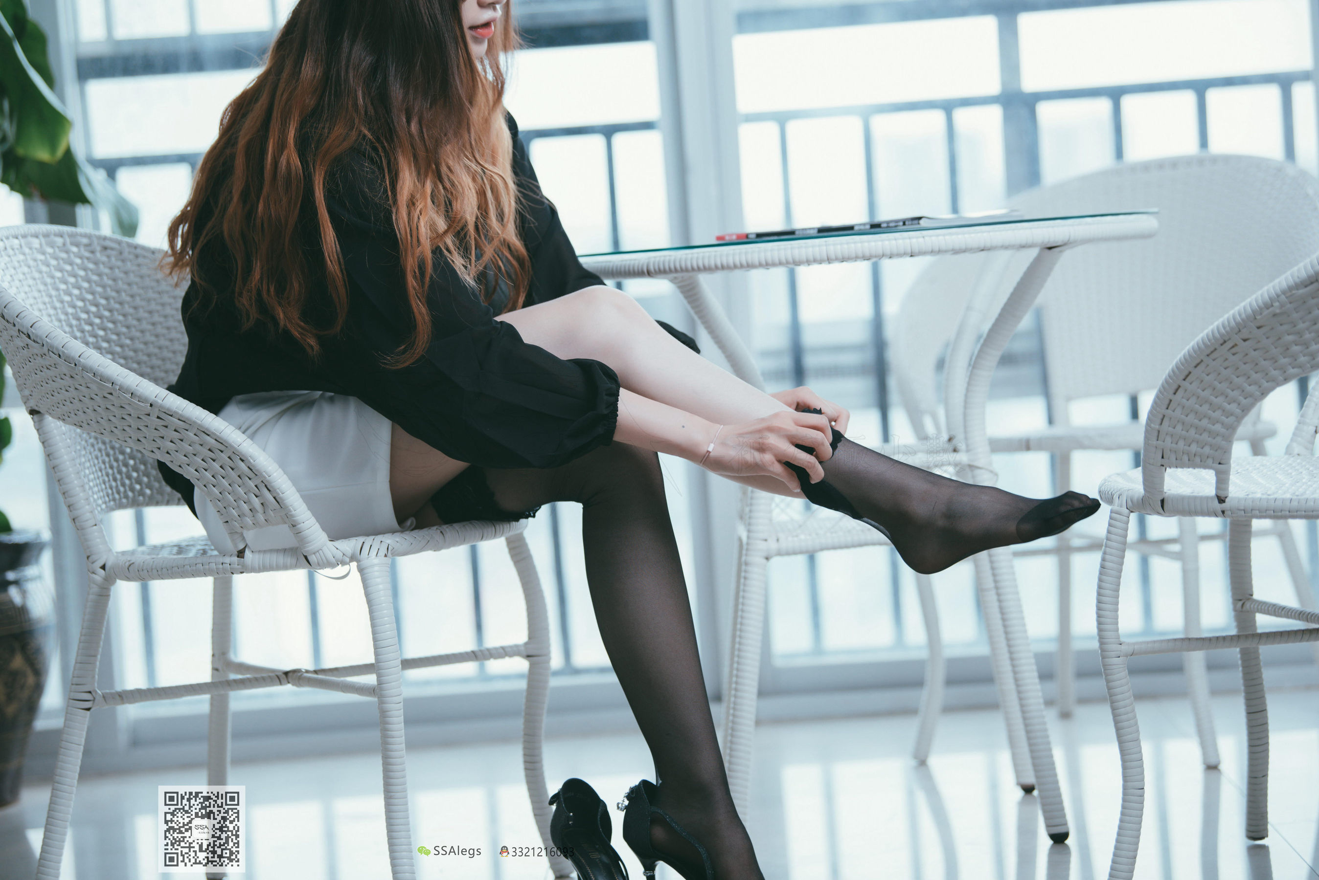 超清写真 No.001 办公室职业装《绫》长筒黑丝-图9