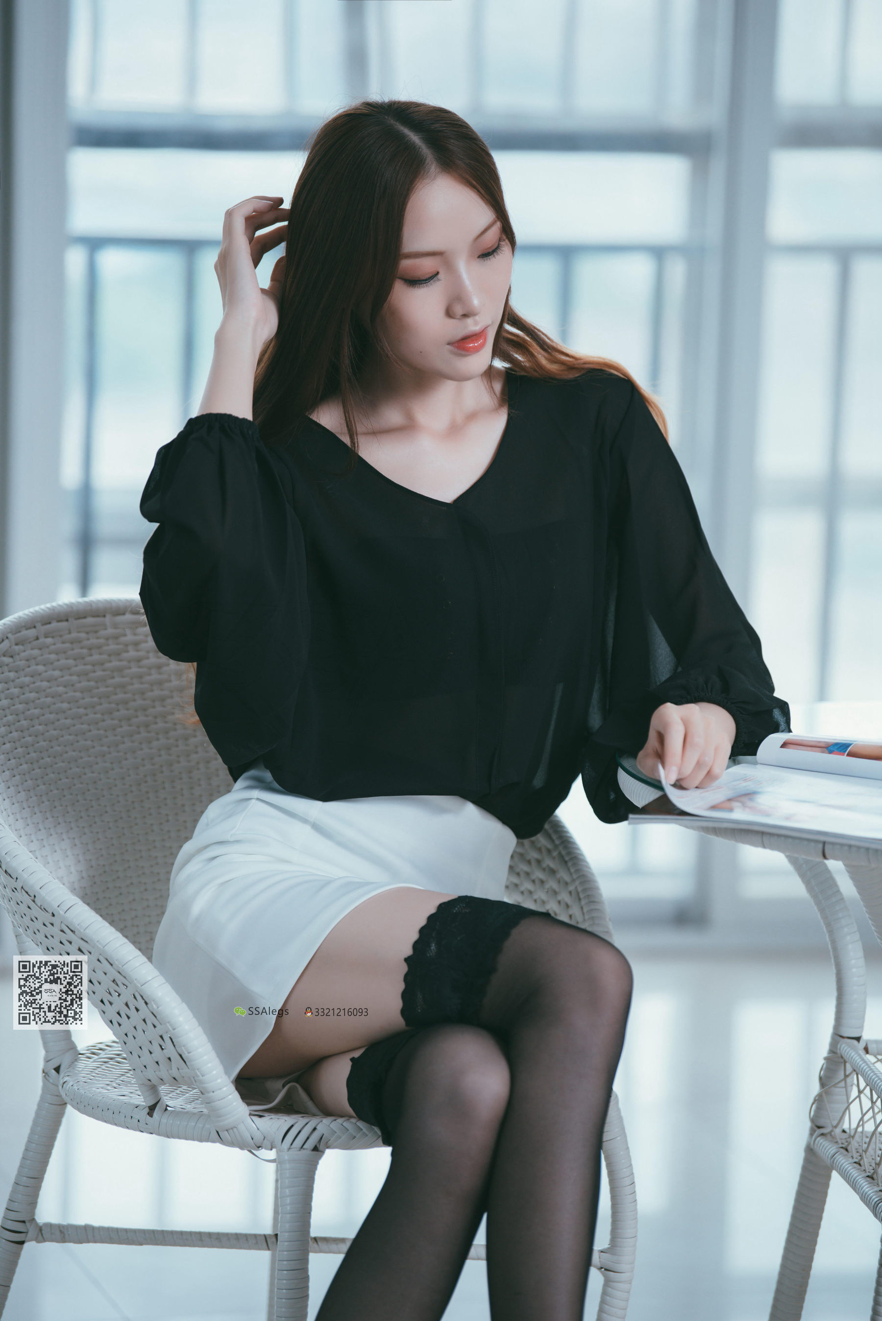 超清写真 No.001 办公室职业装《绫》长筒黑丝-图27