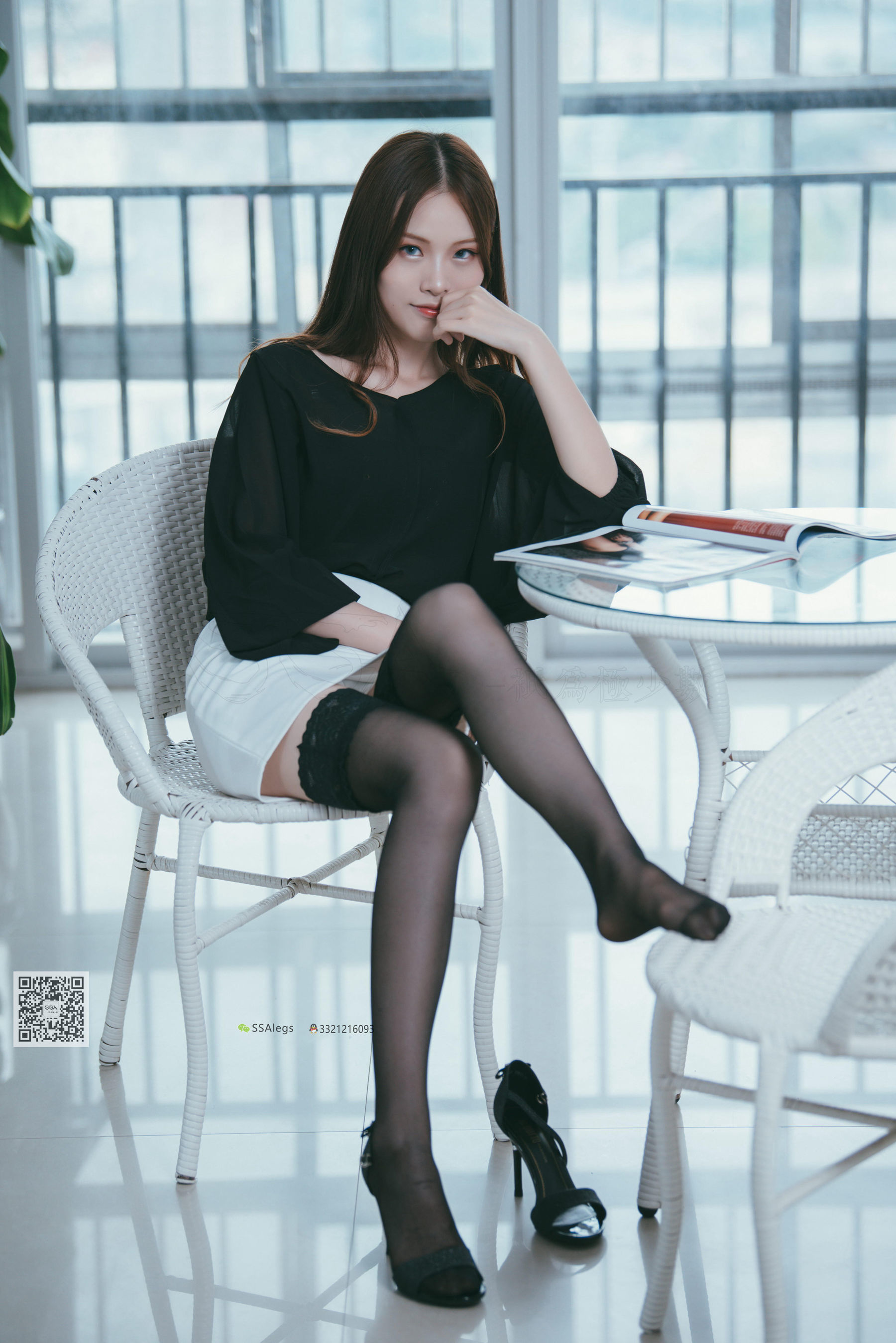 超清写真 No.001 办公室职业装《绫》长筒黑丝-图51