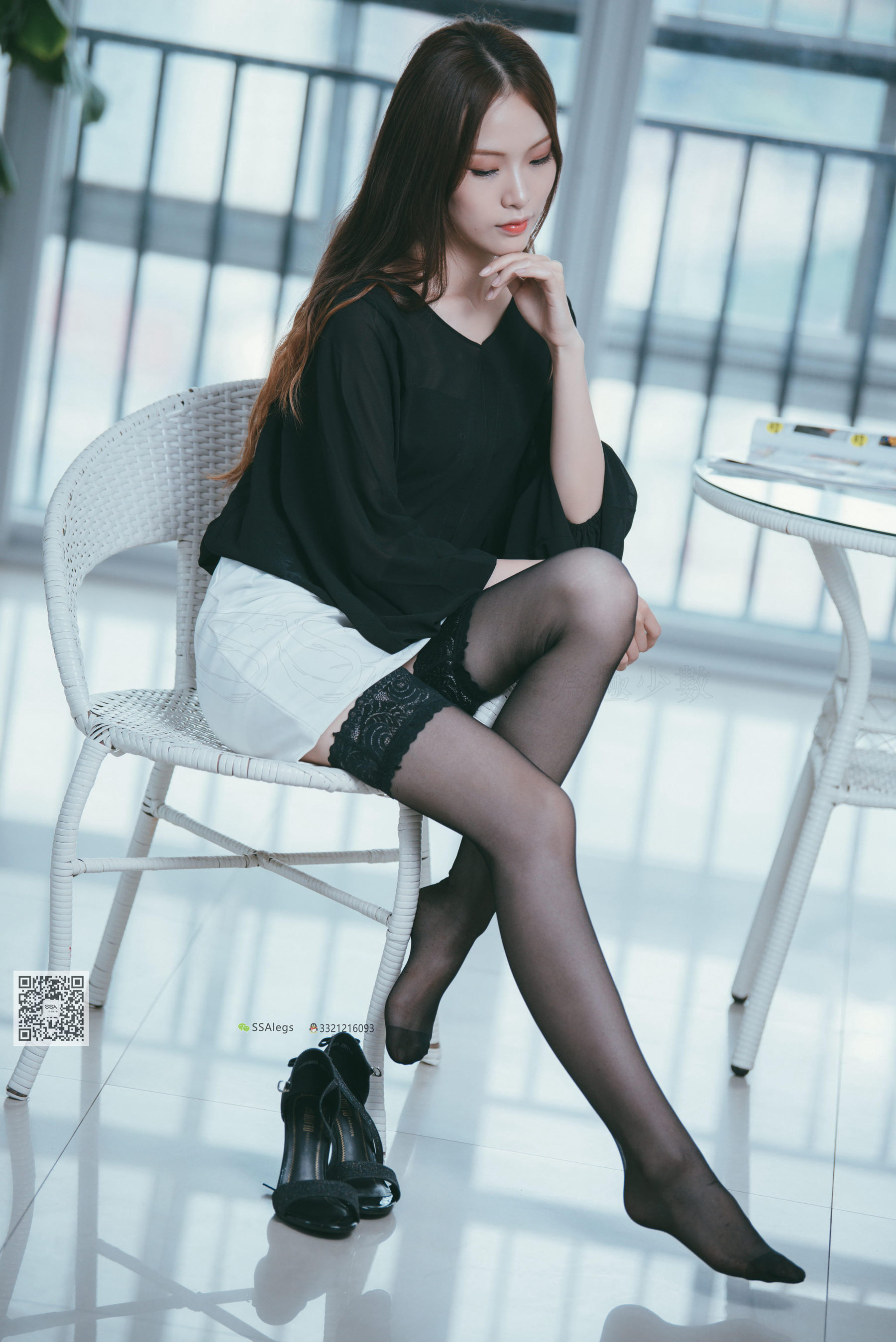 超清写真 No.001 办公室职业装《绫》长筒黑丝-图56